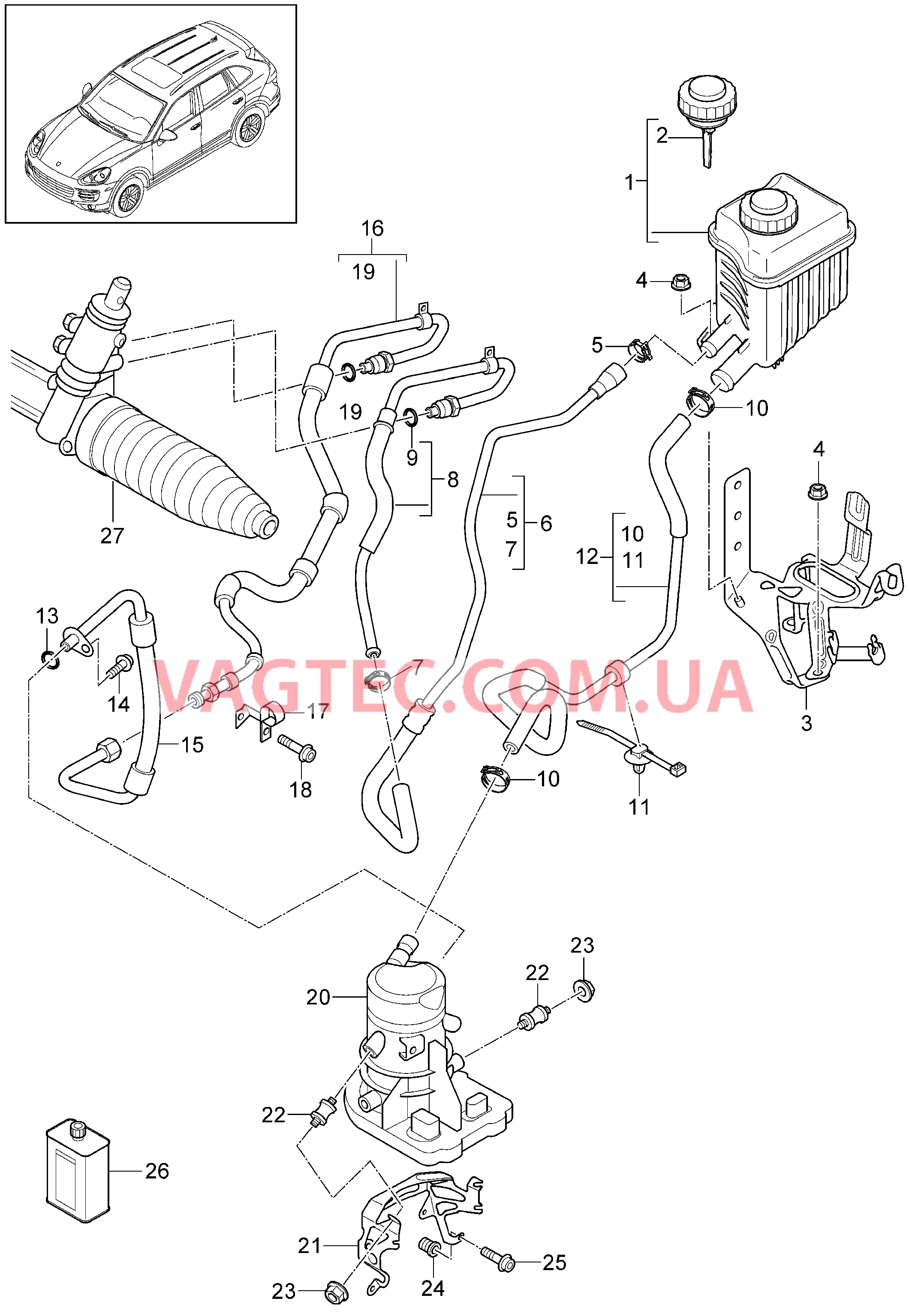 403-019 Рул.управ.с усилителем, Линии, Сервонасос, электрич.
						
						MCG.EA/FA, I0K3 для PORSCHE Cayenne 2011-2018USA