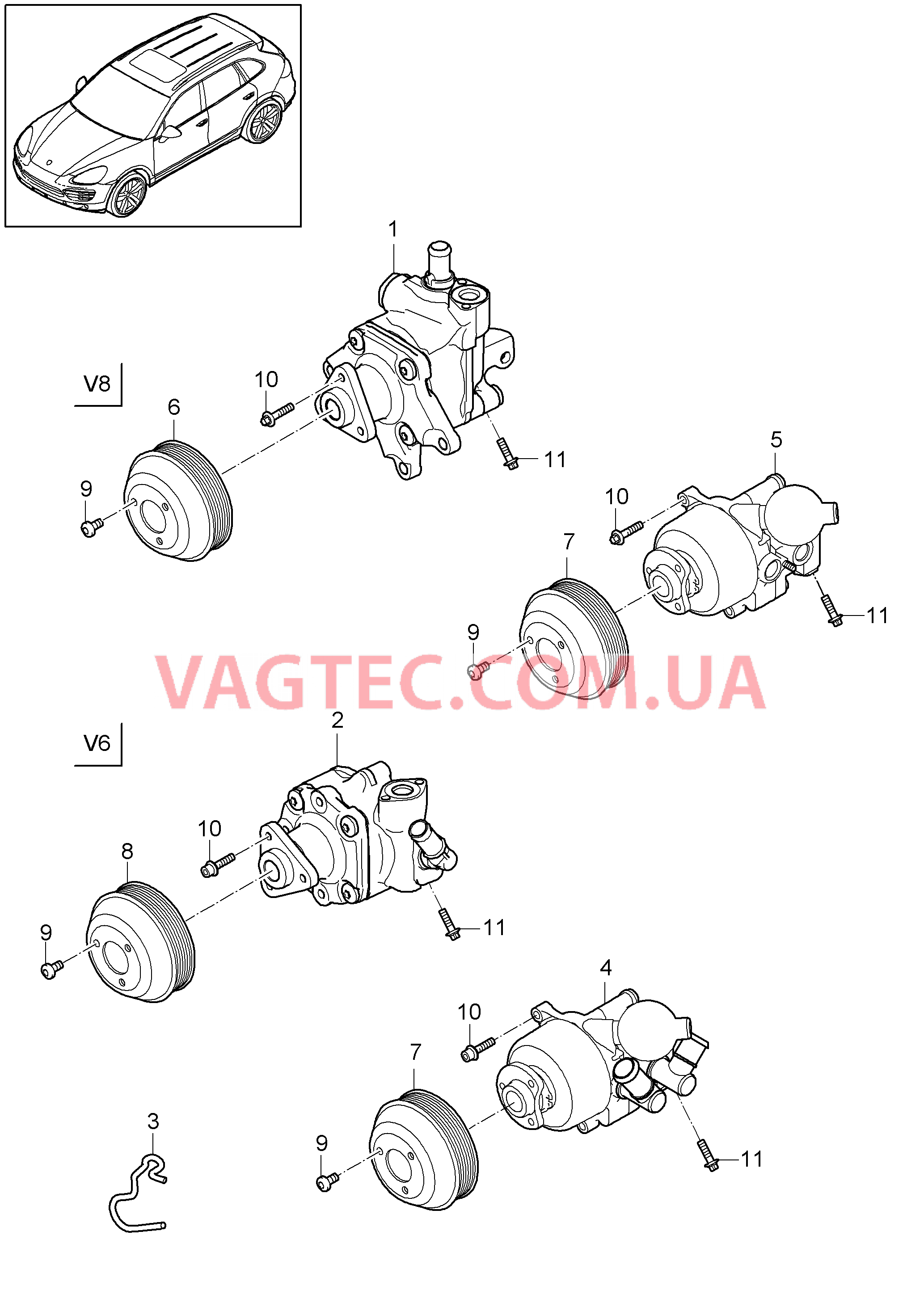 403-020 Рул.управ.с усилителем, Сервонасос, Насос тандемного типа
						
						I0AB/0AC, I0AW для PORSCHE Cayenne 2011-2018USA