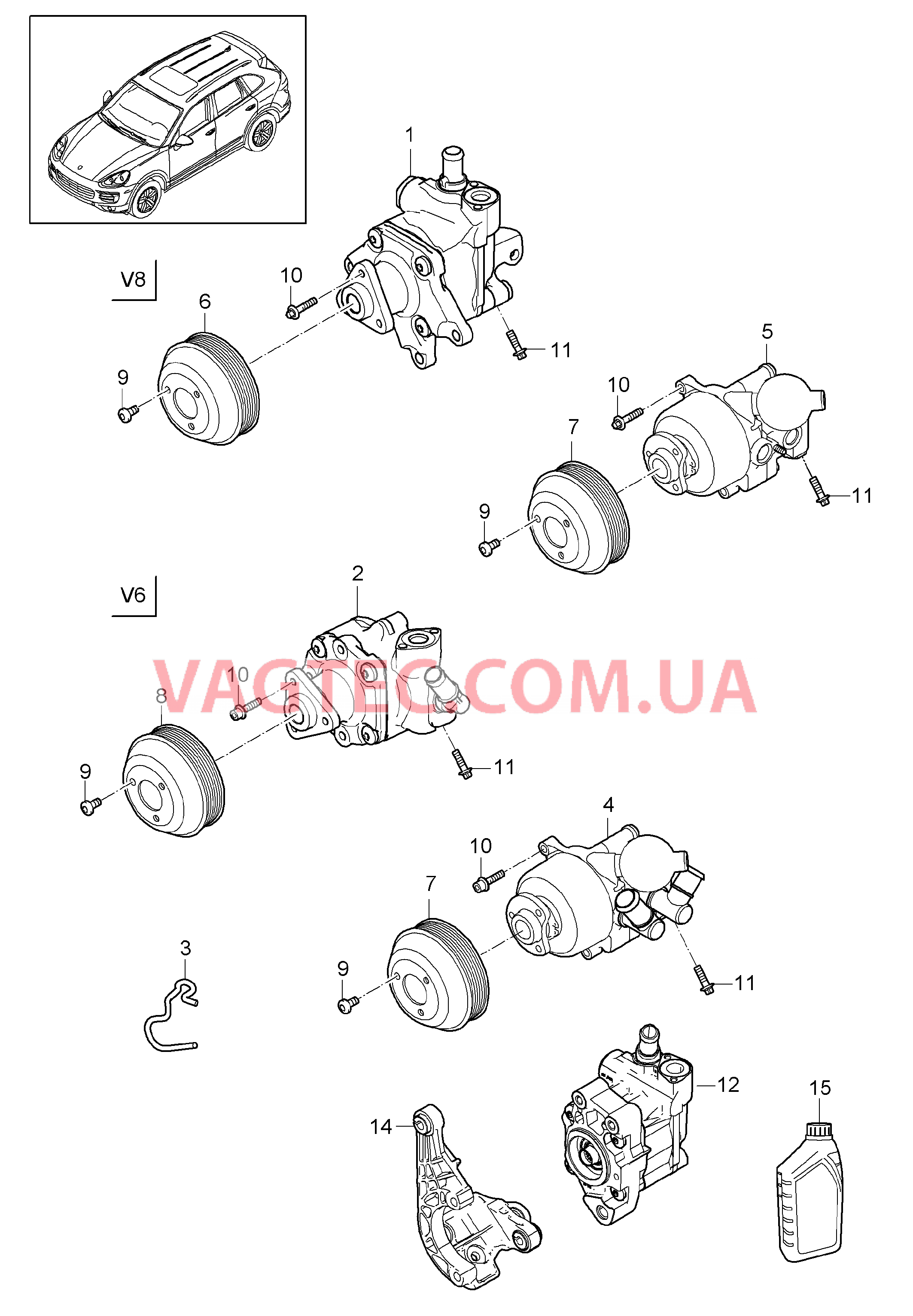 403-025 Рул.управ.с усилителем, Сервонасос, Насос тандемного типа
						
						I0AB/0AC/0AW для PORSCHE Cayenne 2011-2018USA