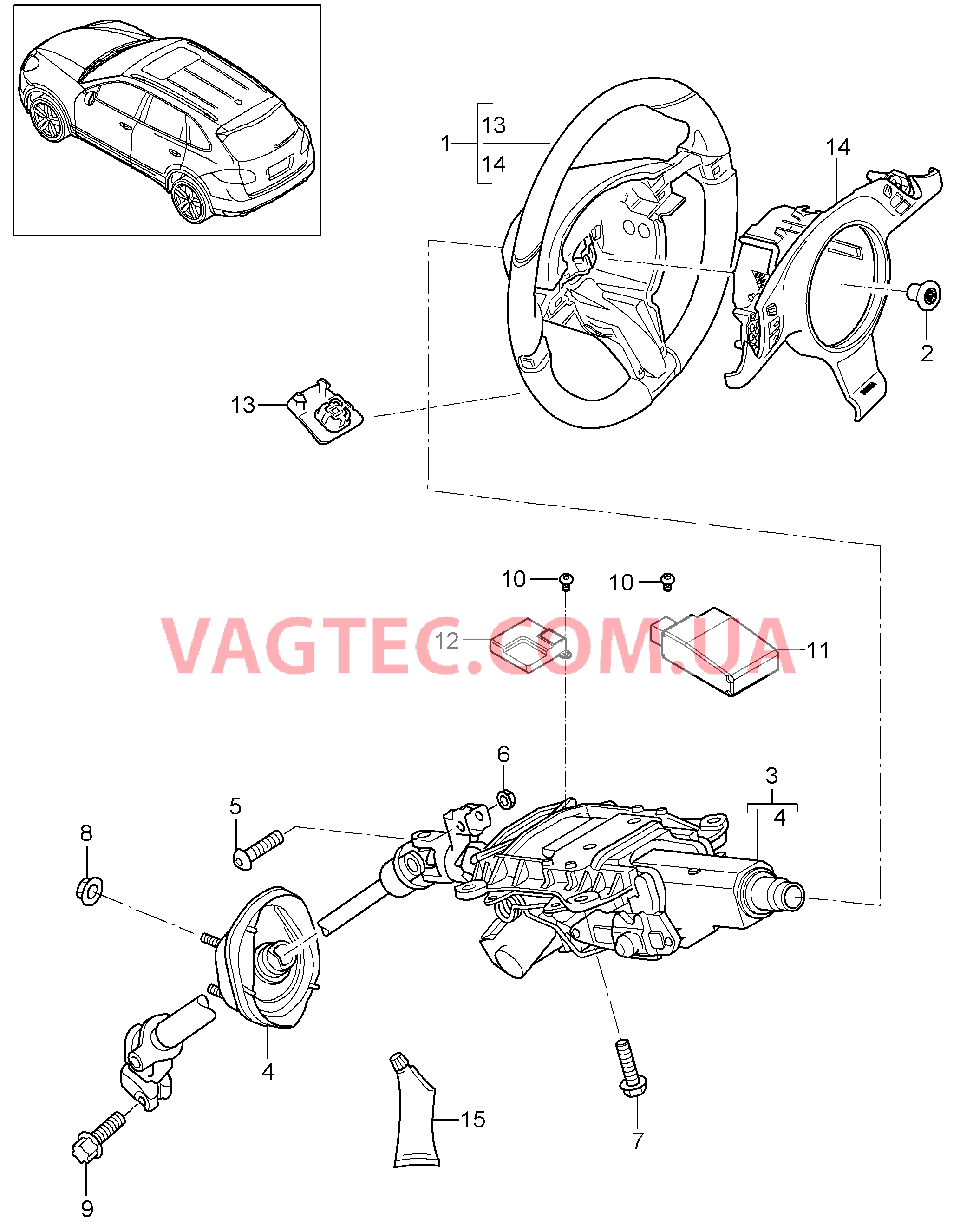 403-030 Рулевые колеса, Рулевая колонка, Рулевой вал для PORSCHE Cayenne 2011-2018