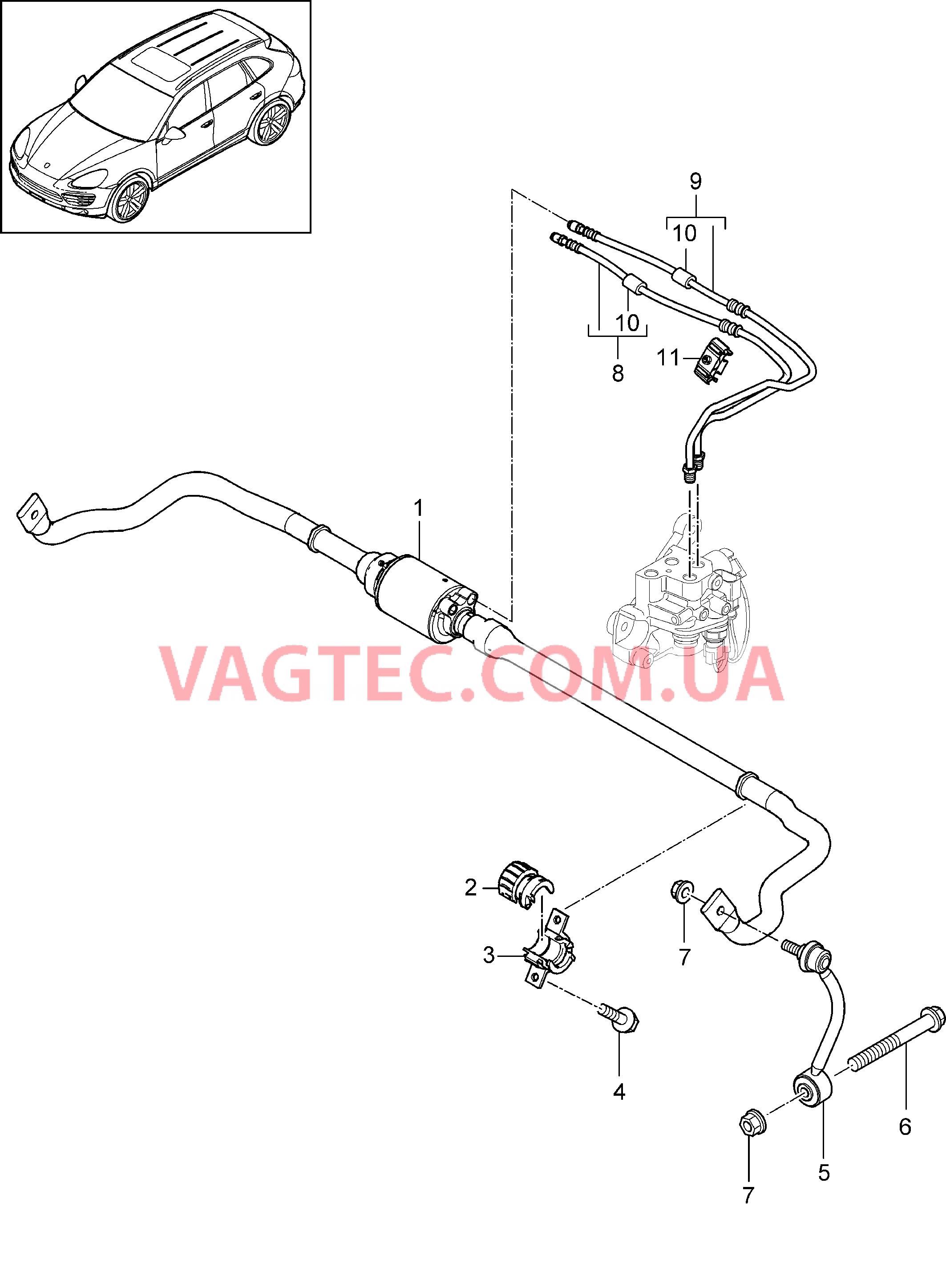 501-004 Стабилизатор, Трубопровод
						
						I0AW для PORSCHE Cayenne 2011-2018