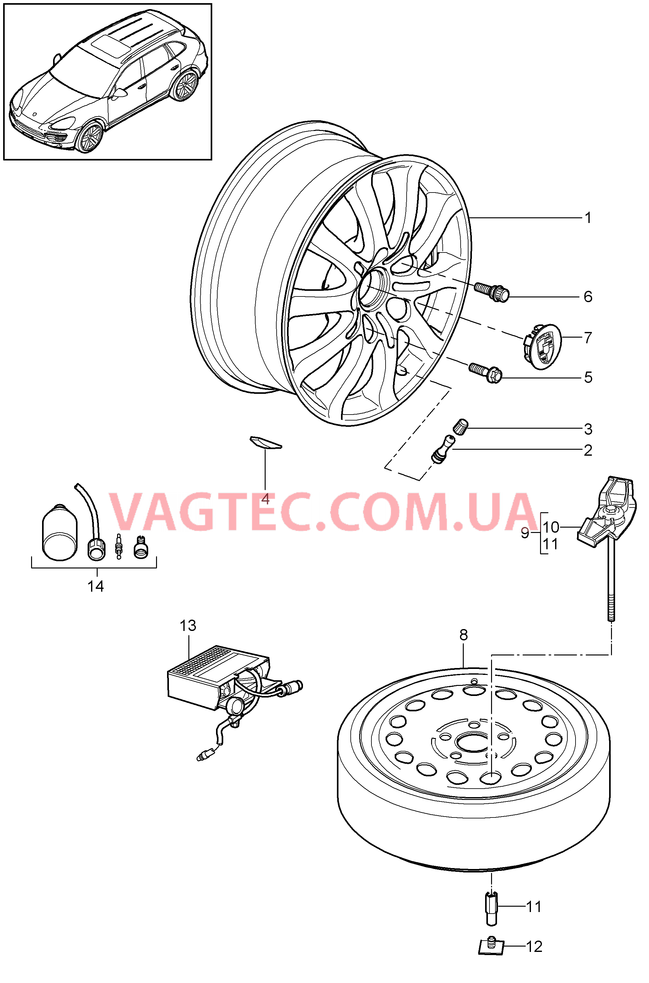 601-000 Колеса для PORSCHE Cayenne 2011-2018USA