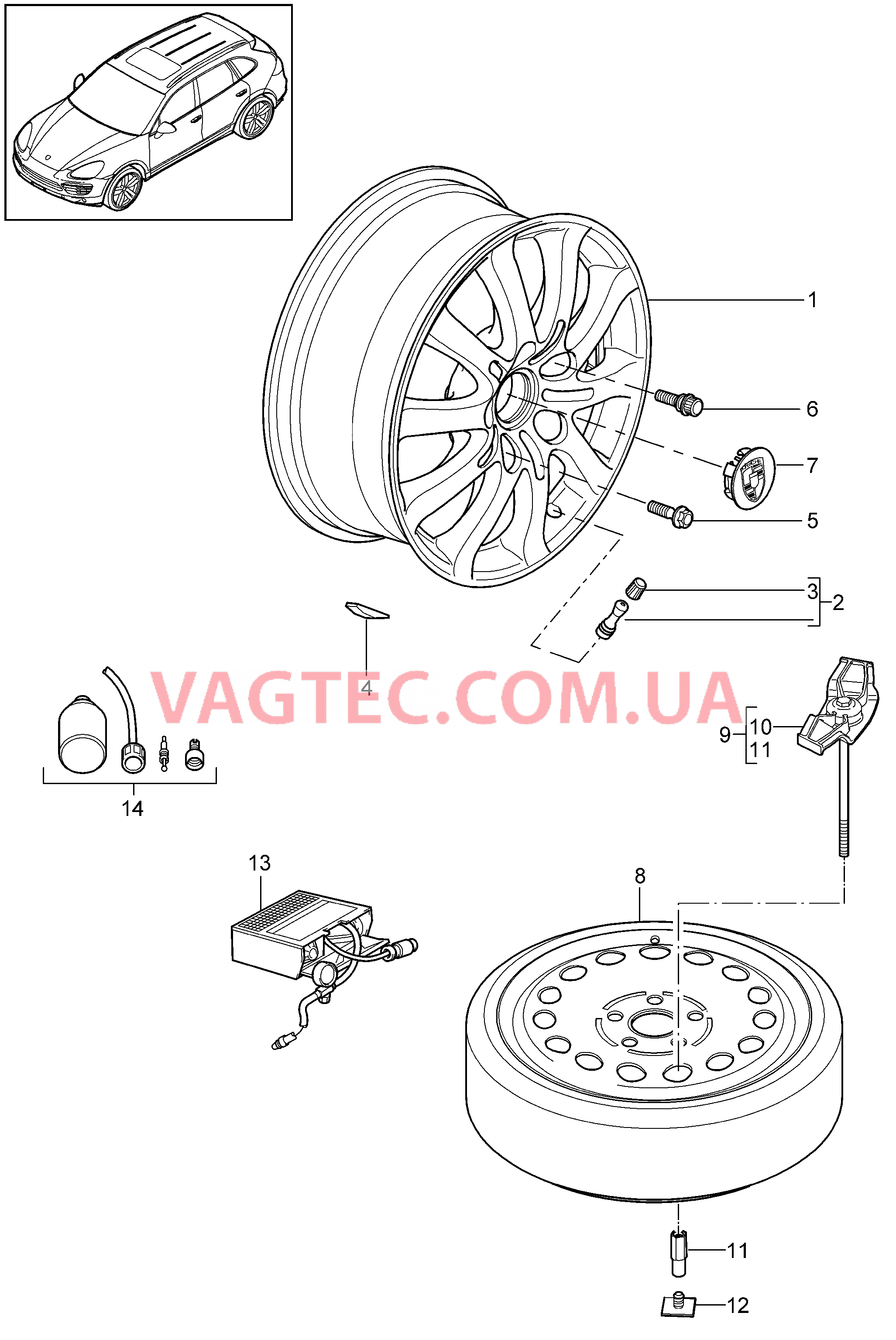 601-002 Колеса для PORSCHE Cayenne 2011-2018USA