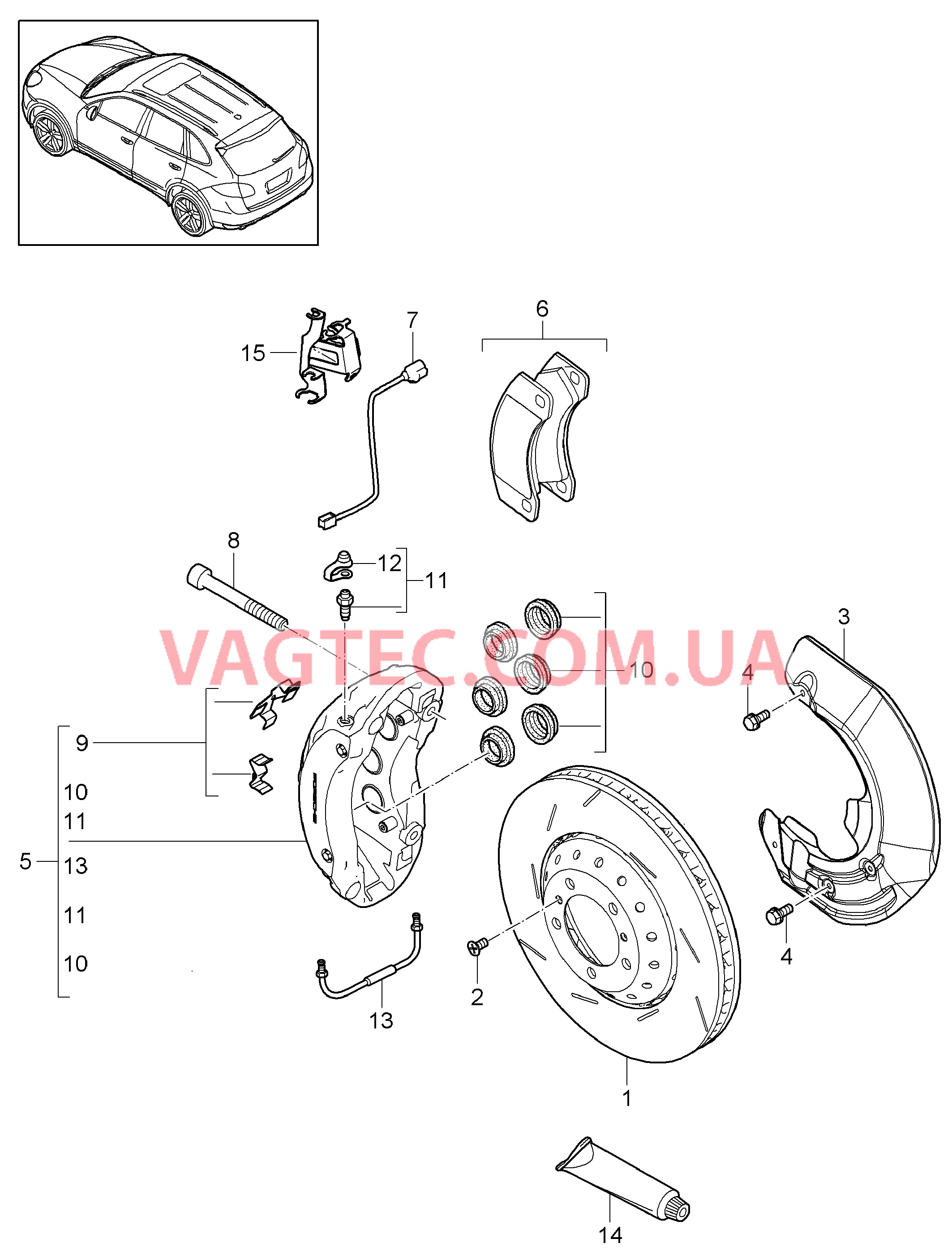 602-000 Дисковой тормоз, Передняя ось для PORSCHE Cayenne 2011-2018USA