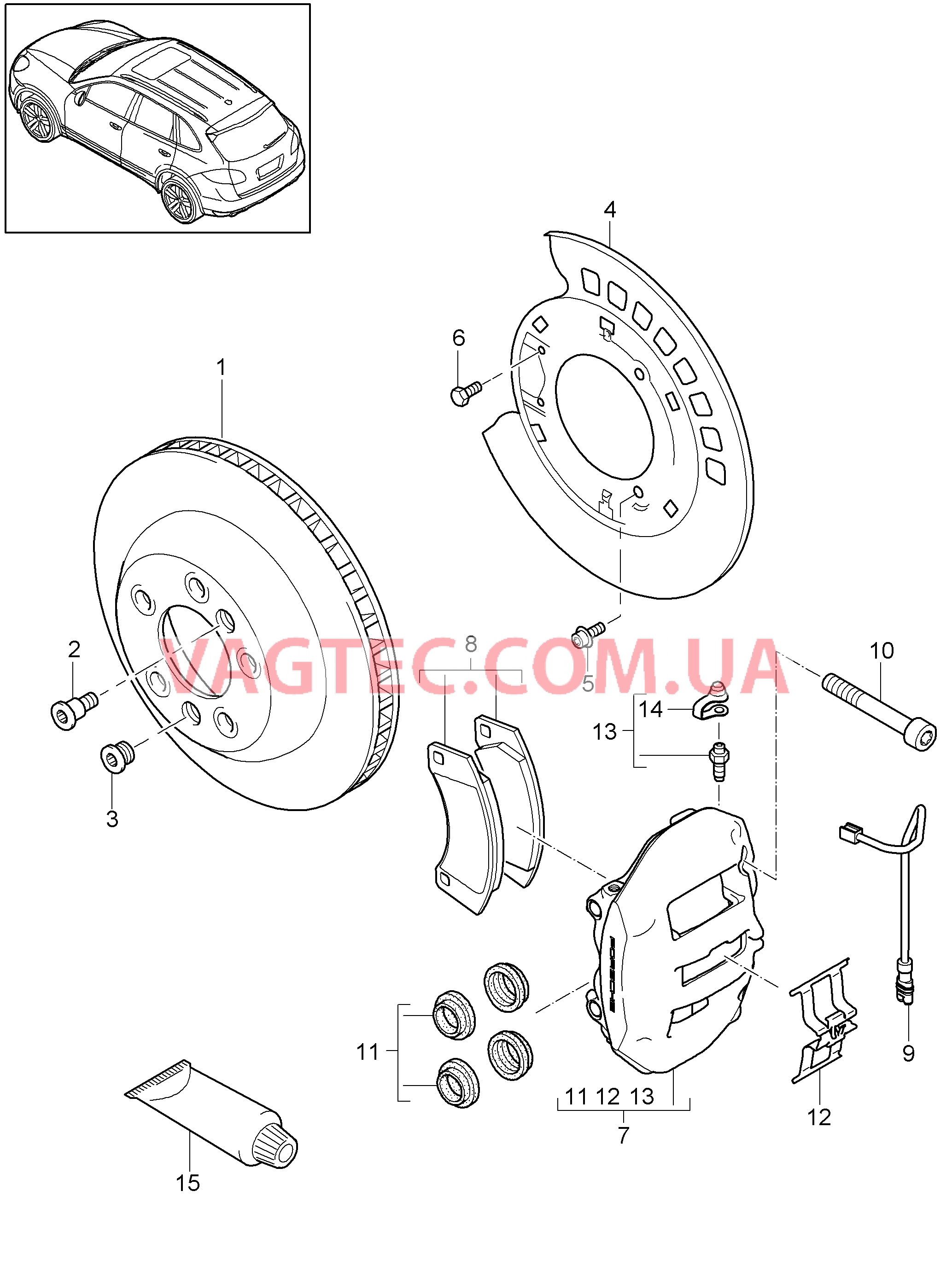 603-000 Дисковой тормоз, Задняя ось для PORSCHE Cayenne 2011-2018USA