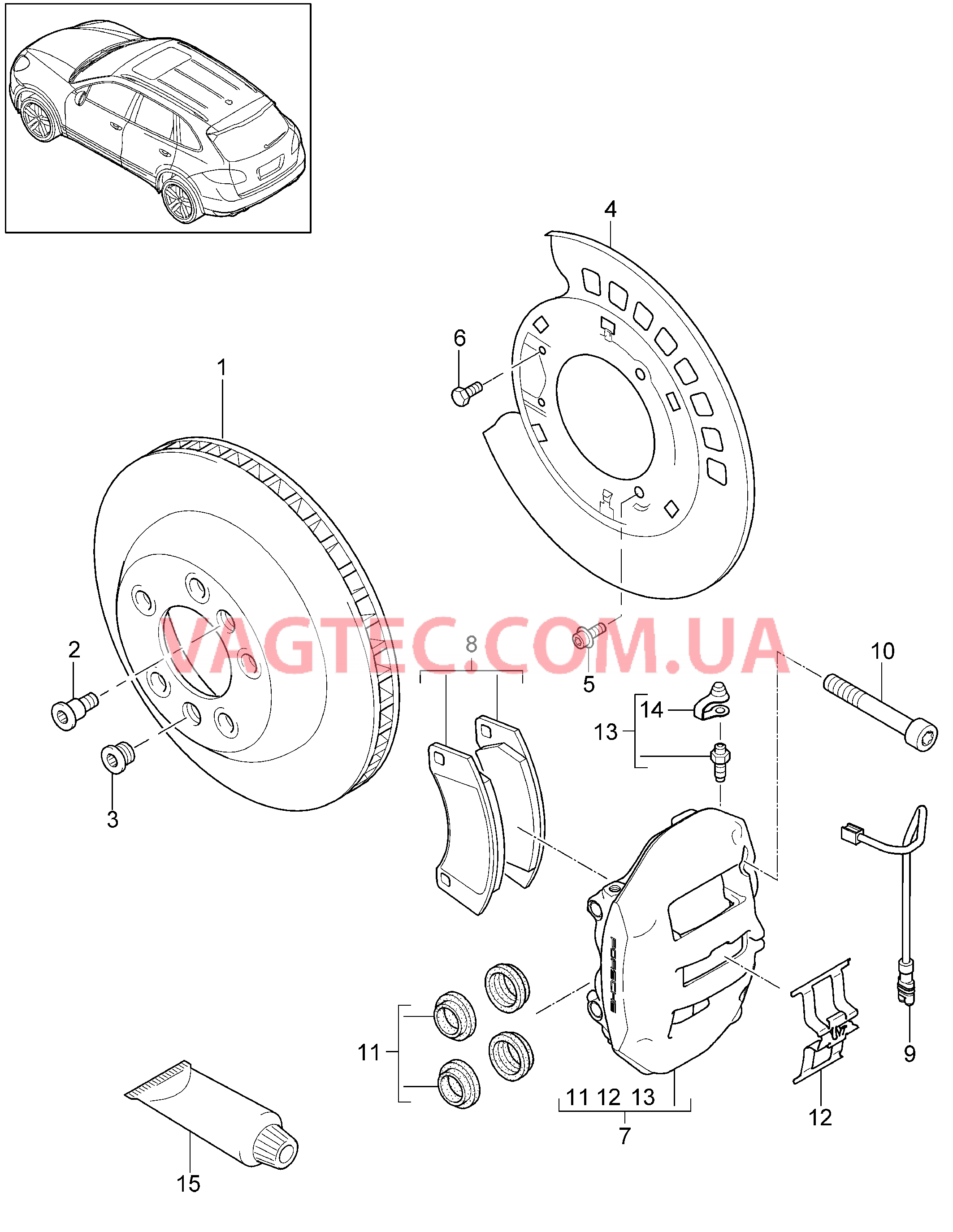 603-002 Дисковой тормоз, Задняя ось для PORSCHE Cayenne 2011-2018