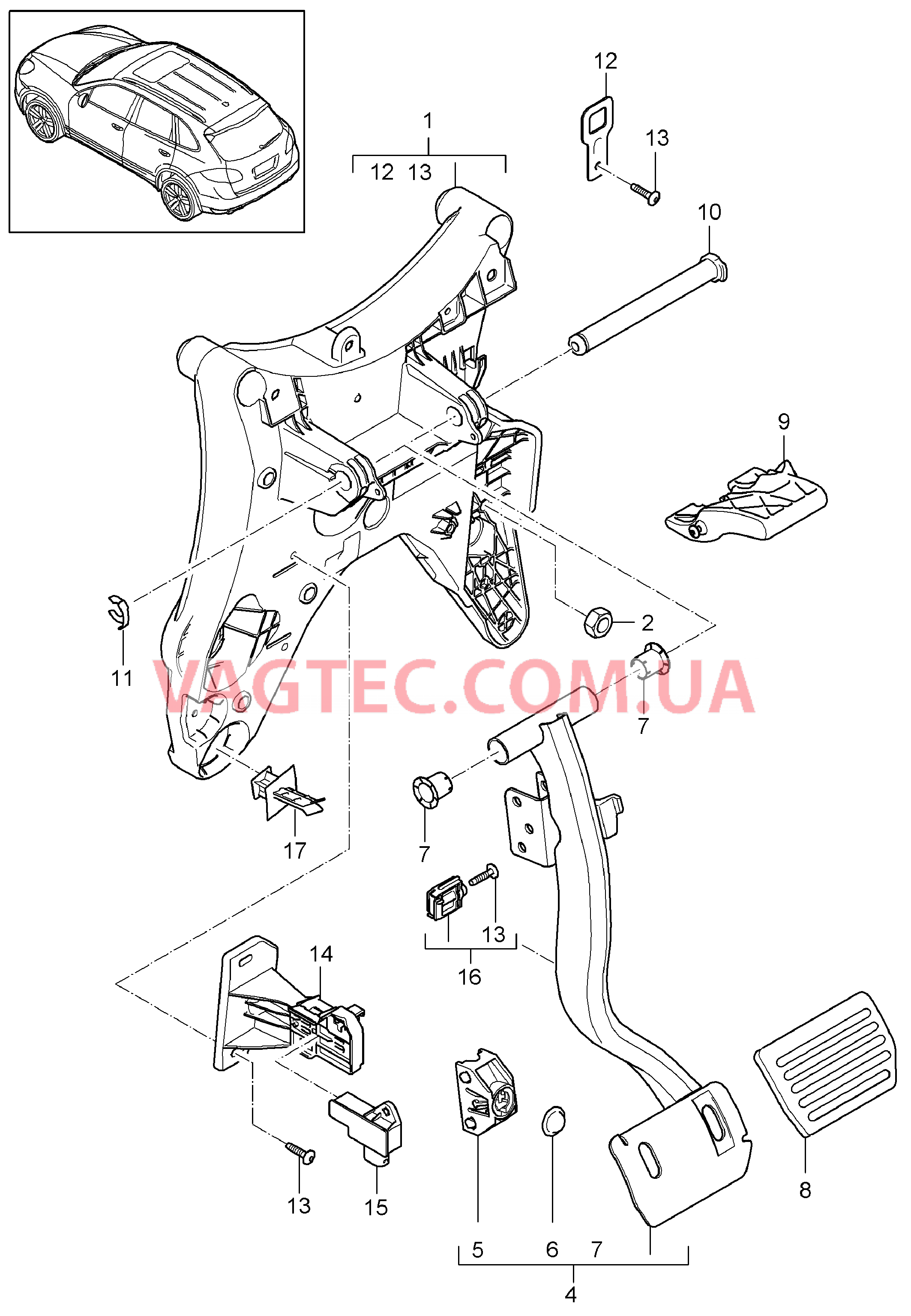 702-002 Педальный механизм, TIPTRONIC
						
						IG1G для PORSCHE Cayenne 2011-2018