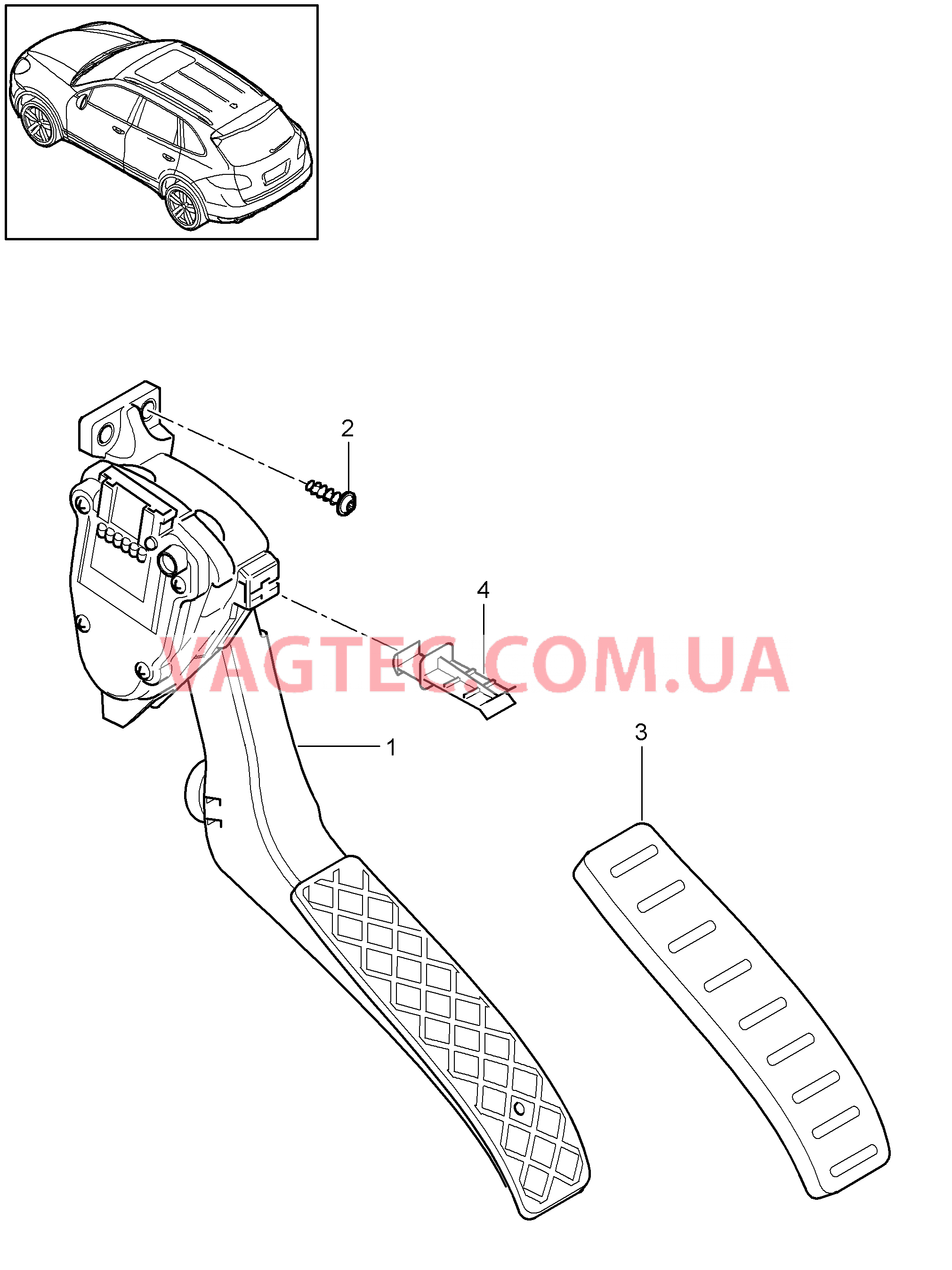 702-010 Педальный механизм, Привод акселератора для PORSCHE Cayenne 2011-2018USA