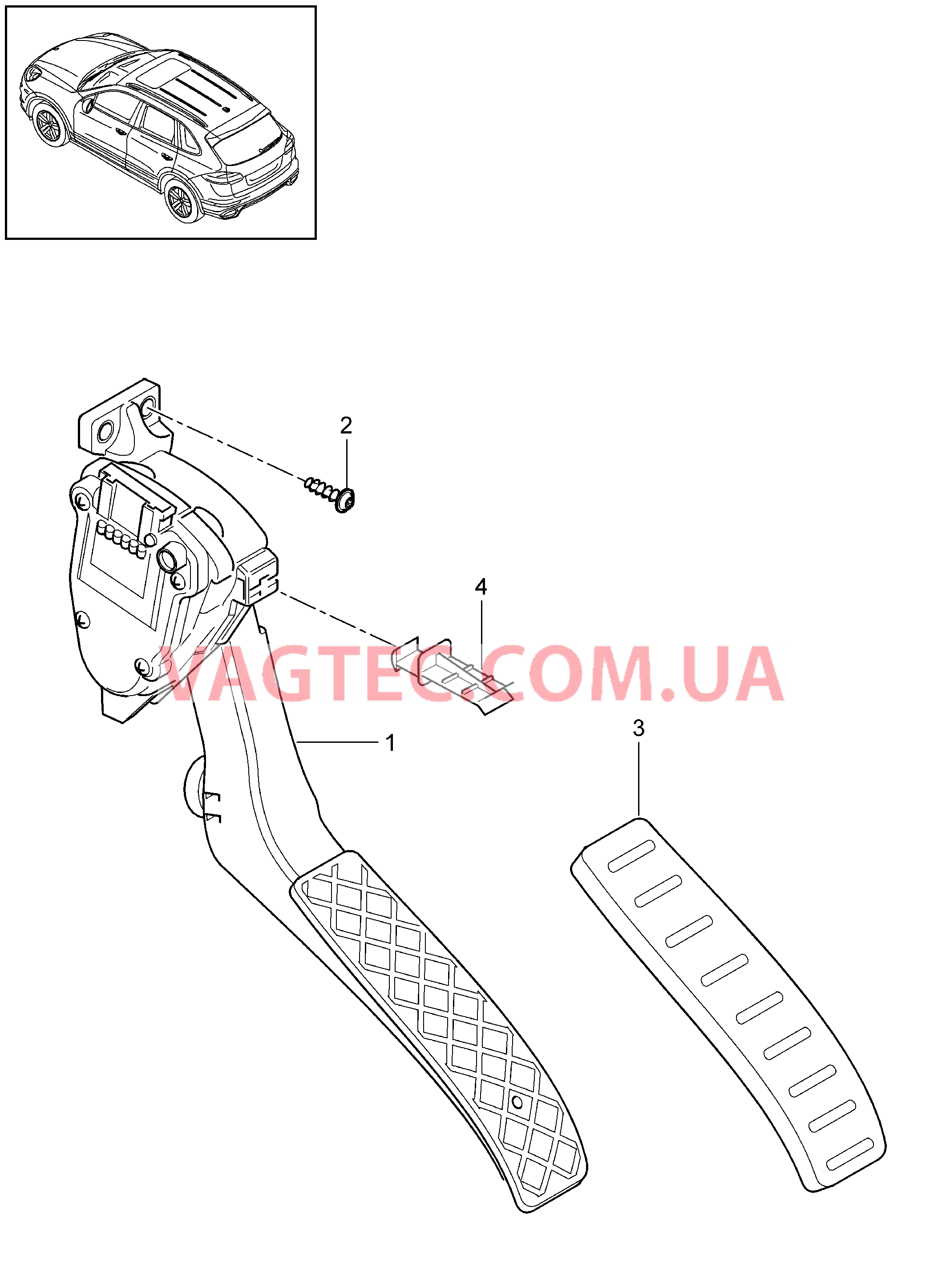 702-012 Педальный механизм, Привод акселератора для PORSCHE Cayenne 2011-2018