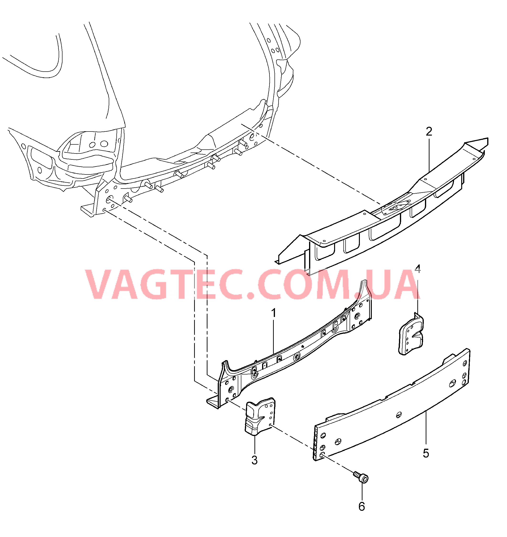 801-032 Задняя часть кузова, Усиление для PORSCHE Cayenne 2011-2018USA