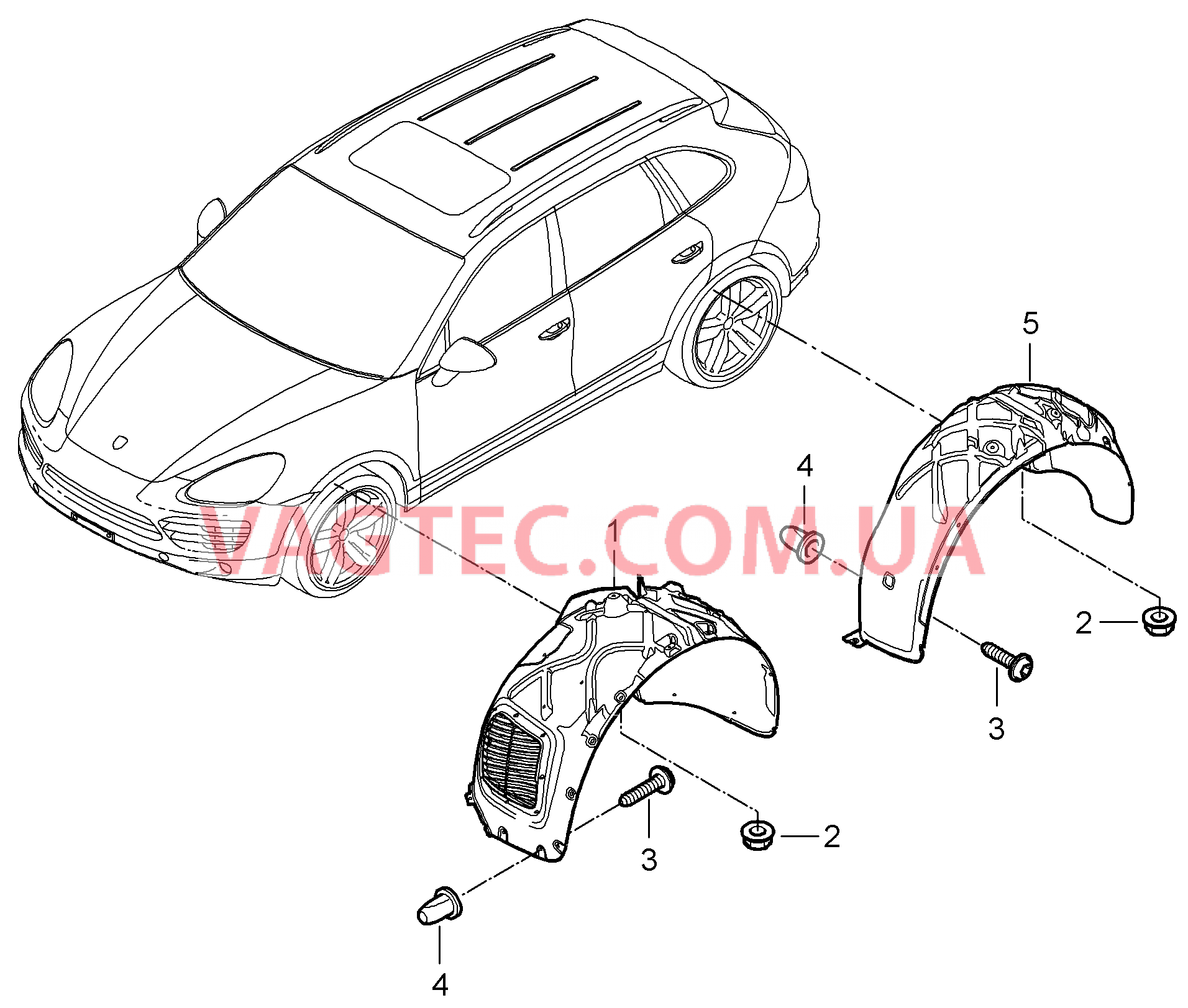 801-075 Обшивка, Колесная ниша для PORSCHE Cayenne 2011-2018USA