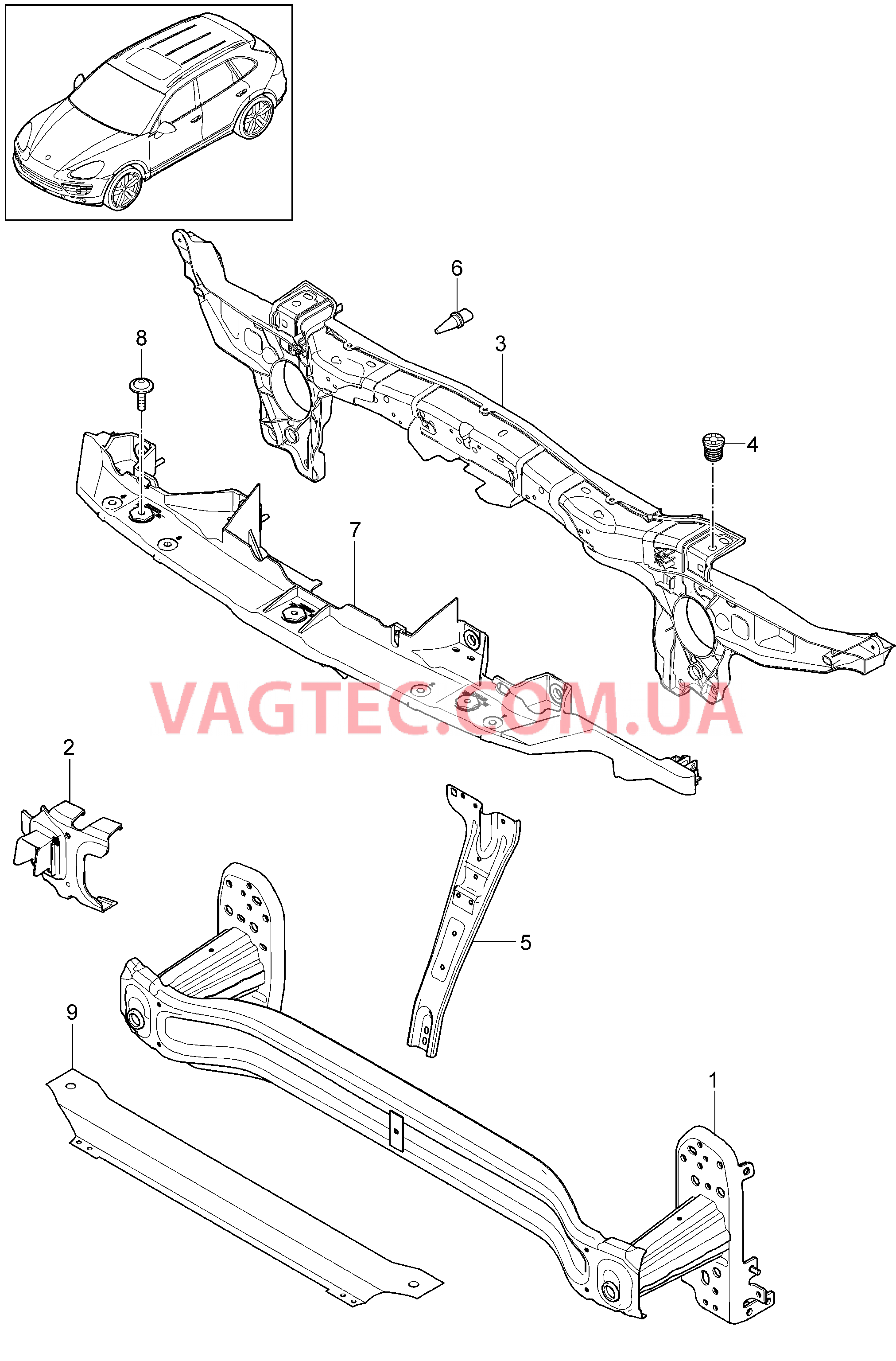 802-030 Держатель, передний для PORSCHE Cayenne 2011-2018USA