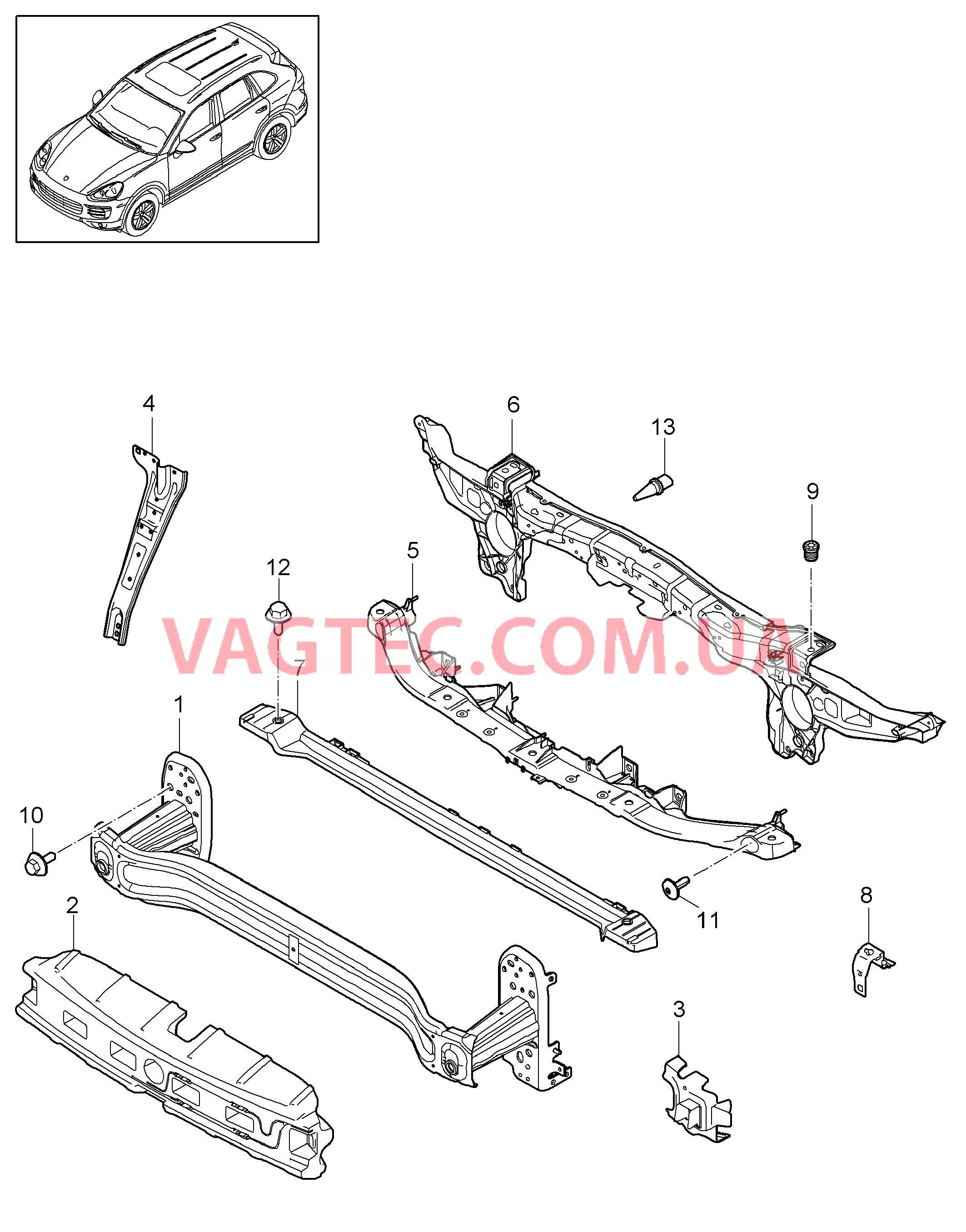 802-035 Держатель, передний, 2. поколение для PORSCHE Cayenne 2011-2018USA