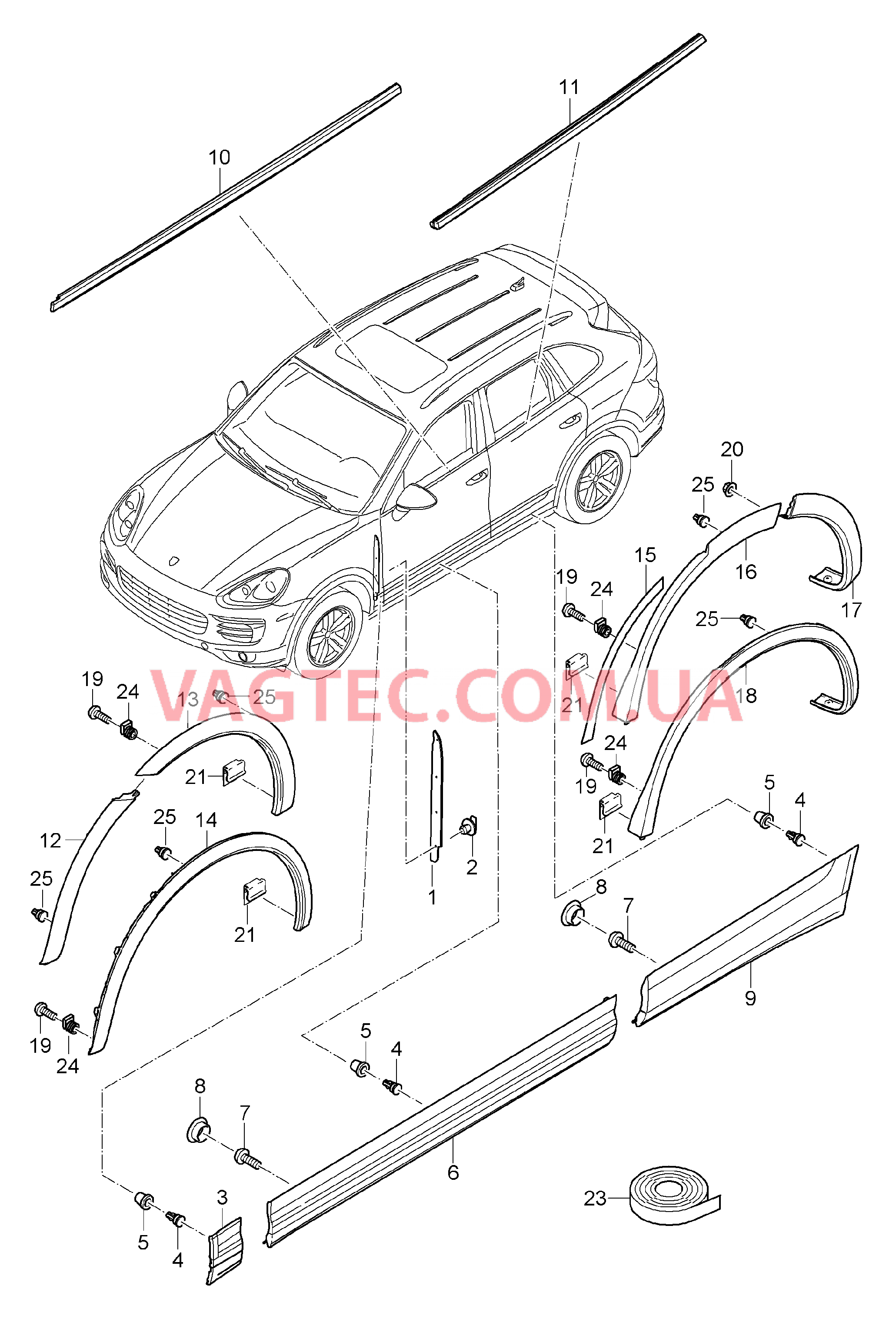 810-008 Декоративные обшивки, нижний, внешний
						
						IGP1 для PORSCHE Cayenne 2011-2018