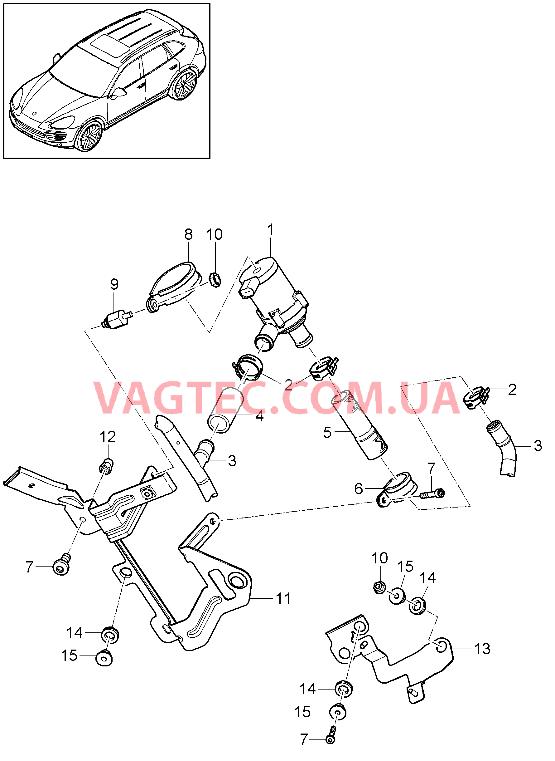 813-007 Обогрев, Насос, Впускной патрубок
						
						ID11 для PORSCHE Cayenne 2011-2018