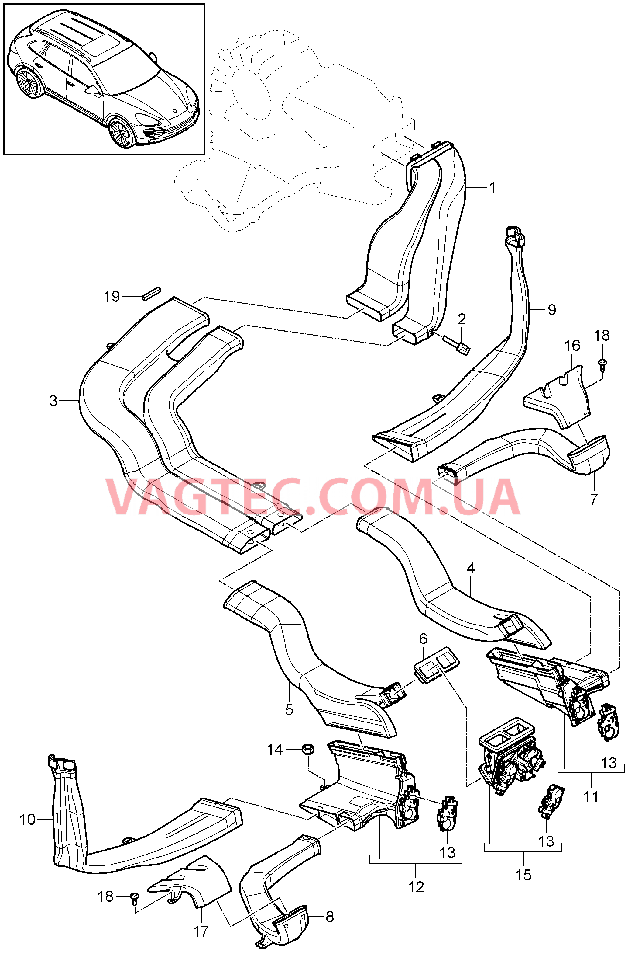 813-035 Воздухораспределитель, Дополн.кондиционер
						
						I9AH для PORSCHE Cayenne 2011-2018