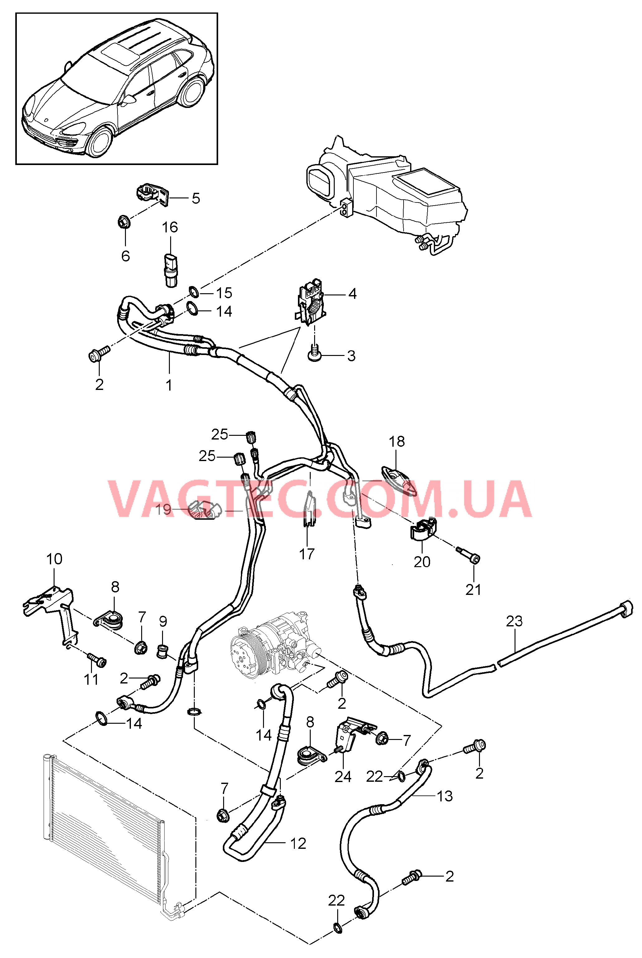 813-060 Циркуляция охлаждающей жидкости, передний, с, Дополн.кондиционер
						
						I9AD для PORSCHE Cayenne 2011-2018USA