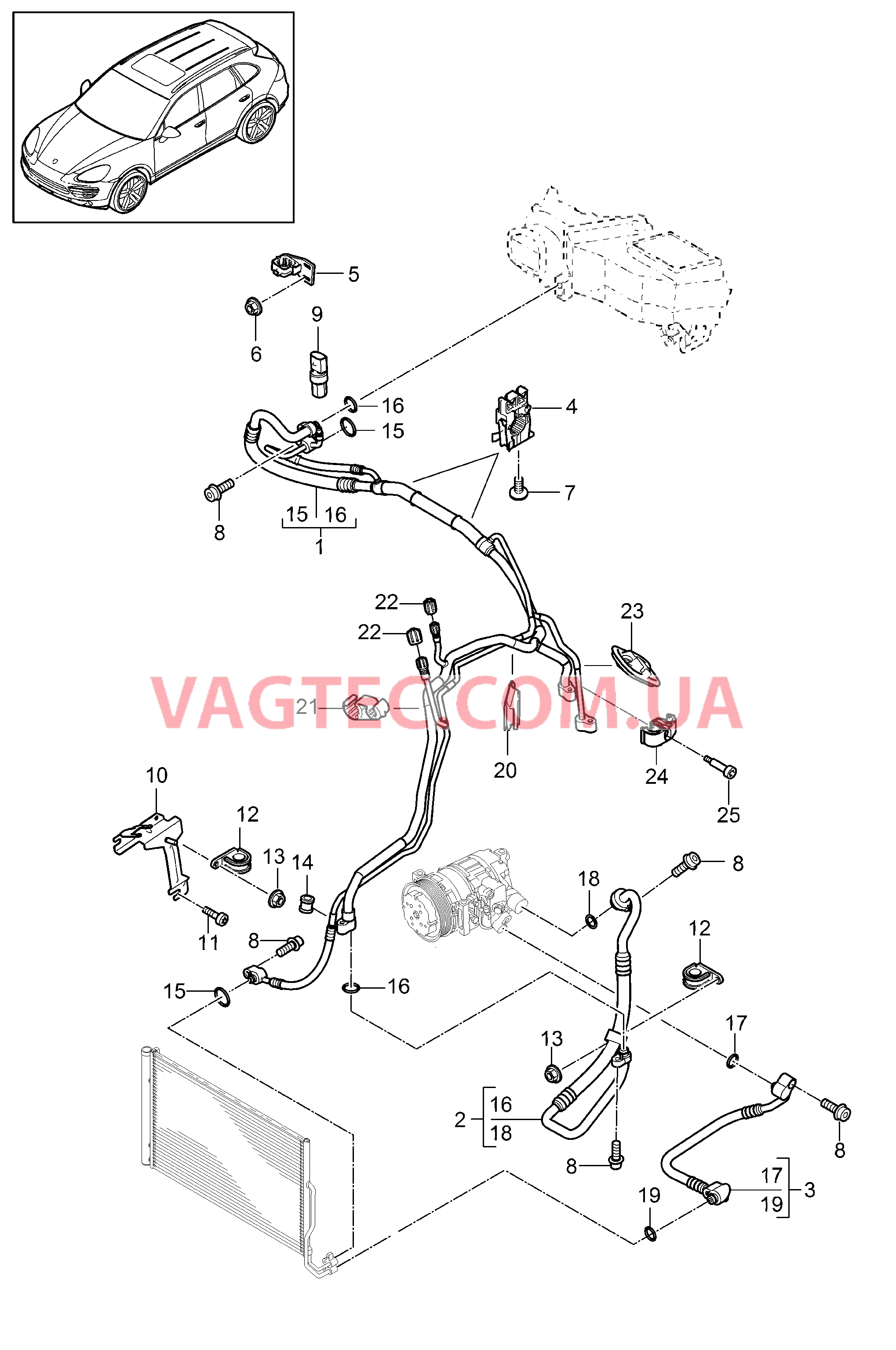 813-064 Циркуляция охлаждающей жидкости, передний, 4-х зонный, с, Дополн.кондиционер
						
						IKK1/9AH для PORSCHE Cayenne 2011-2018USA