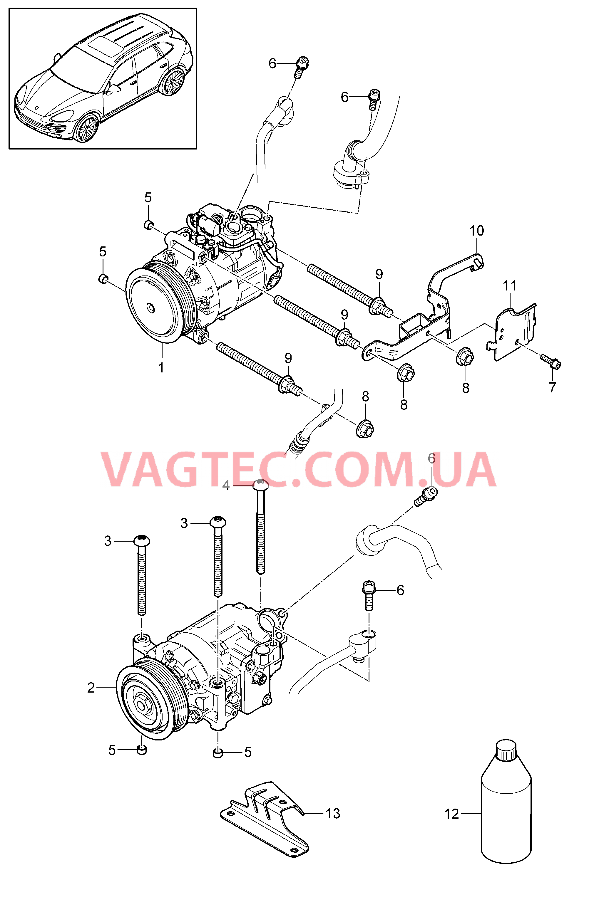 813-073 Компрессор, Кондиционер, Дизель, R1234YF
						
						-ID19/IKK3 для PORSCHE Cayenne 2011-2018USA