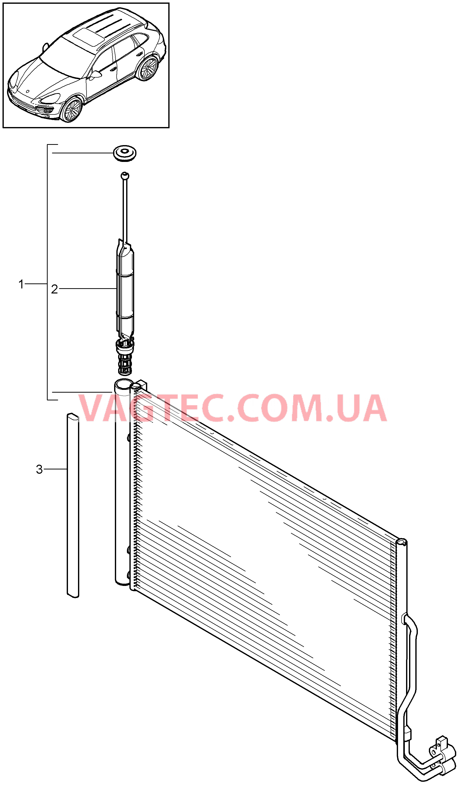 813-075 Конденсатор, Кондиционер для PORSCHE Cayenne 2011-2018USA