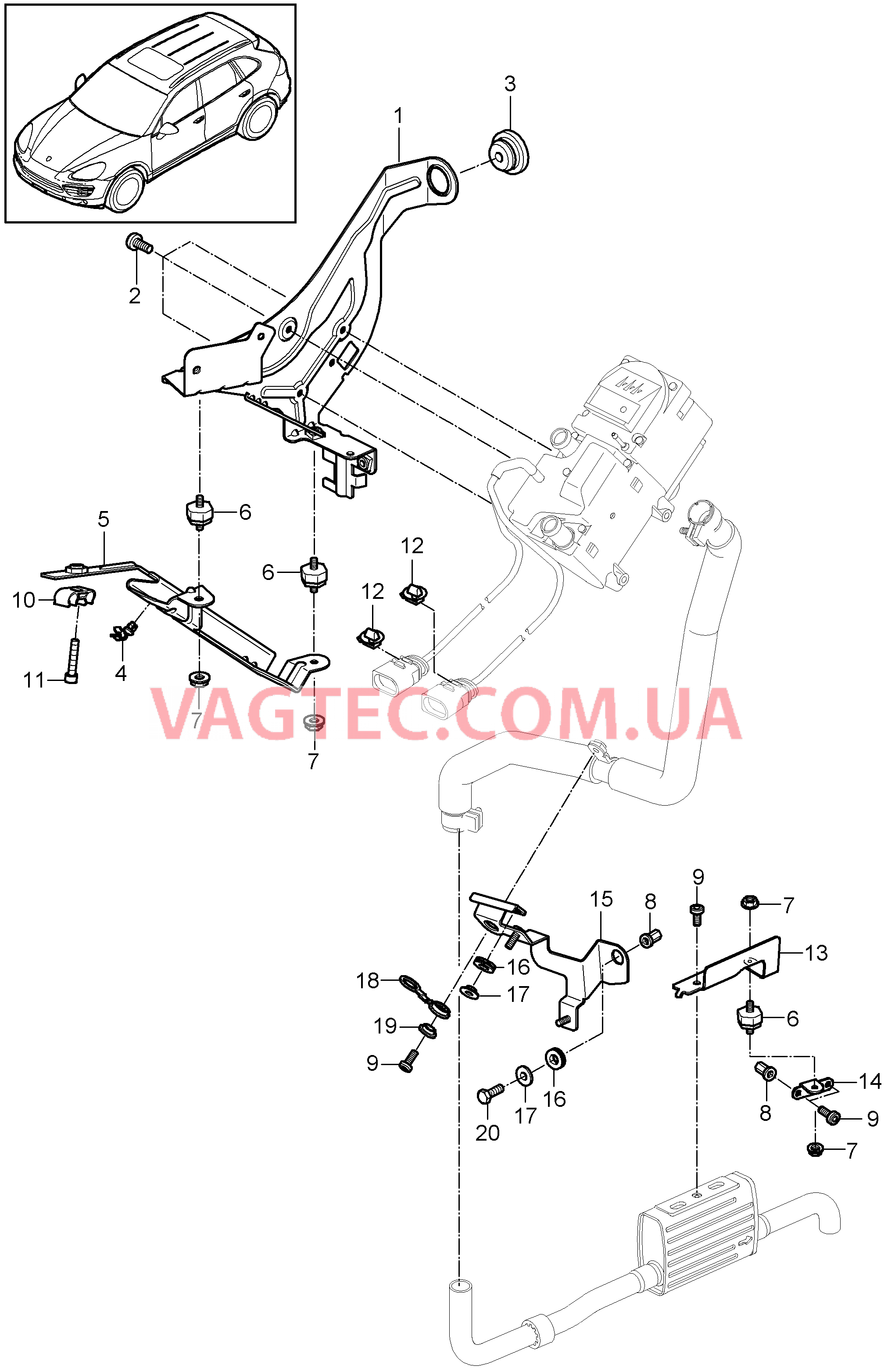 813-085 Держатель, Дополнительный отопитель для PORSCHE Cayenne 2011-2018USA