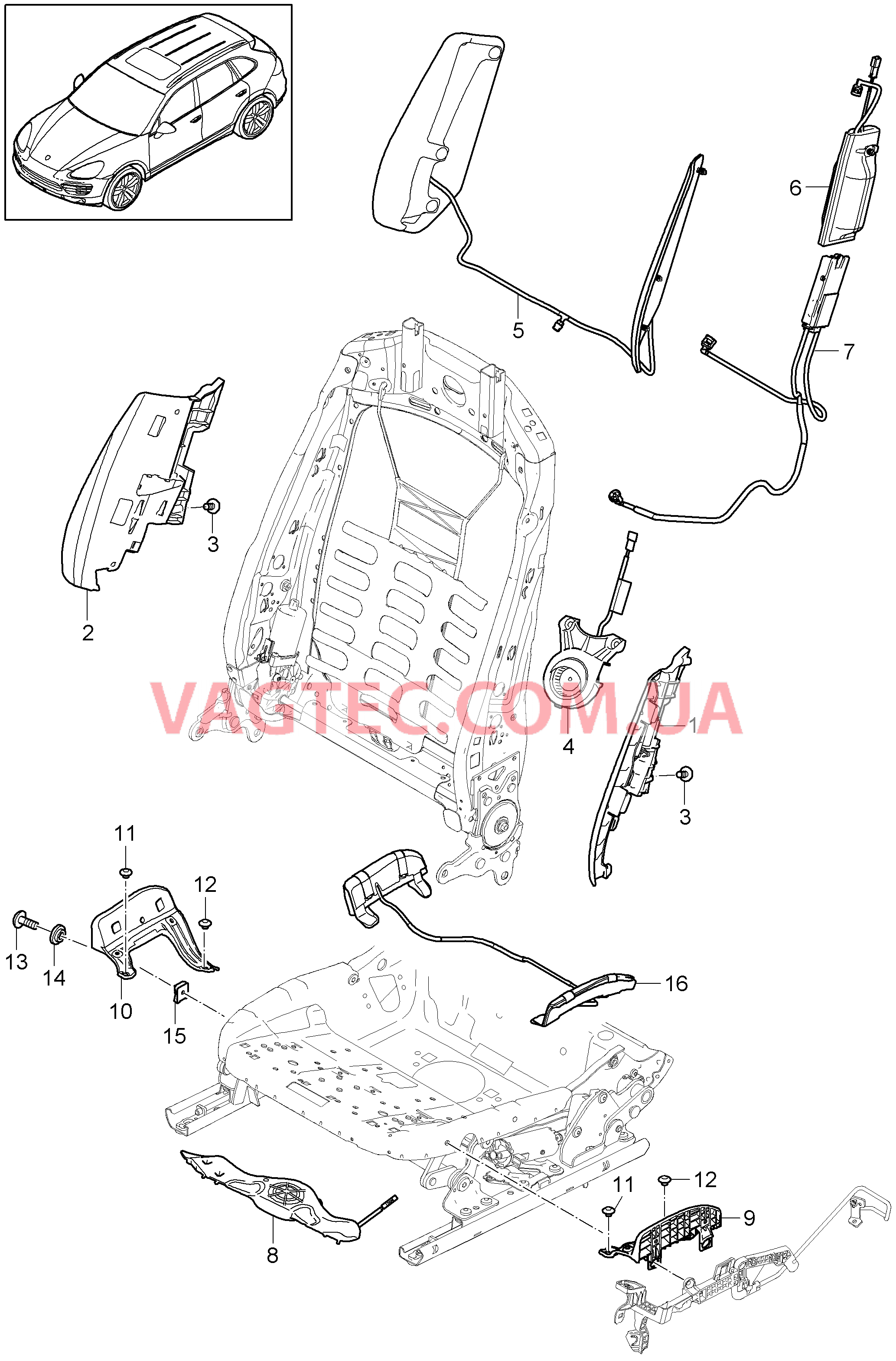 817-016 Регулир. ширины сиденья
						
						IQ1J для PORSCHE Cayenne 2011-2018USA