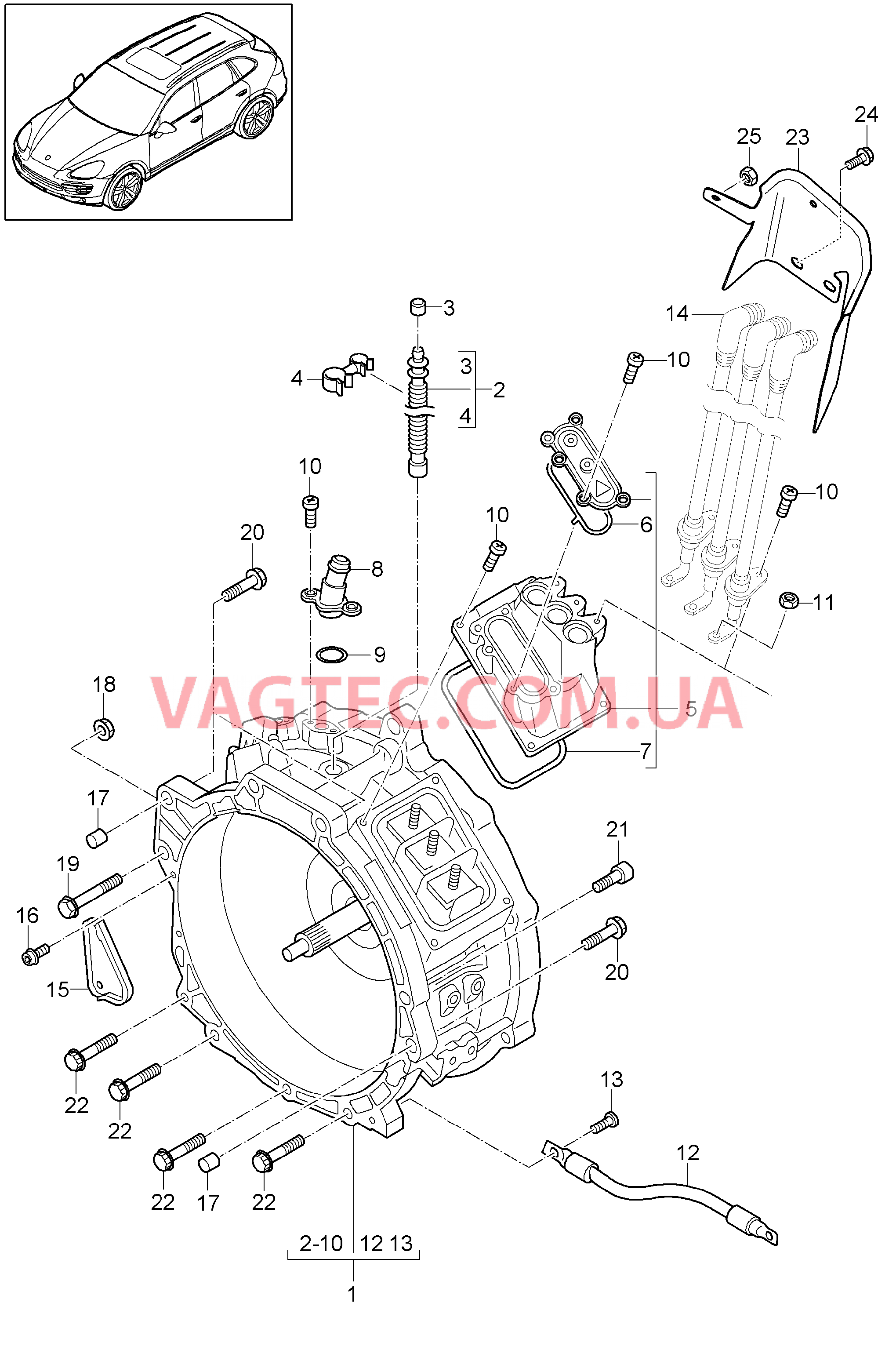 901-010 Гибрид, Электродвигатель, для, Привод для PORSCHE Cayenne 2011-2018USA