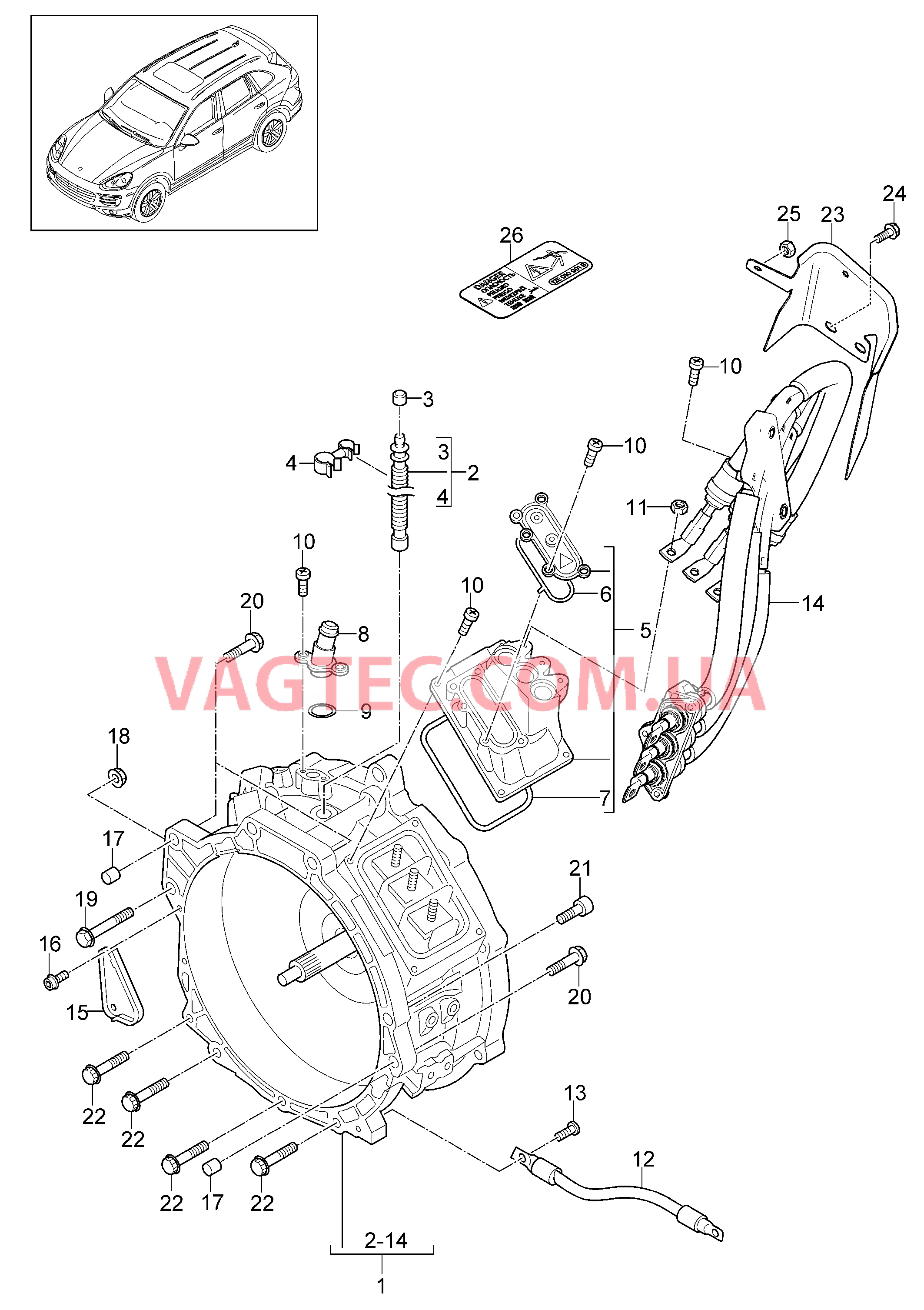 901-012 Гибрид, Электродвигатель, для, Привод для PORSCHE Cayenne 2011-2018USA