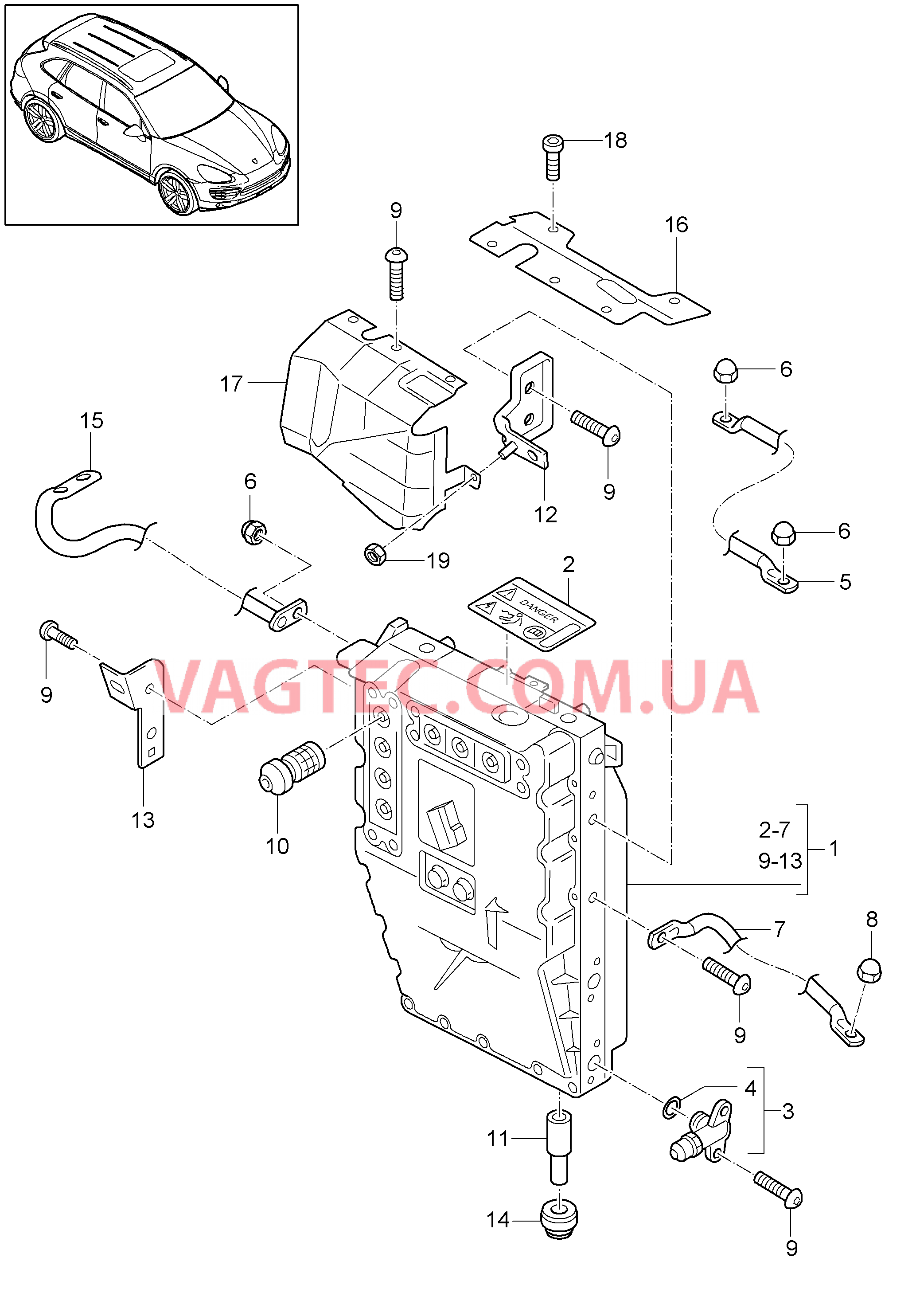 901-020 Гибрид, Силовой электронный блок для PORSCHE Cayenne 2011-2018