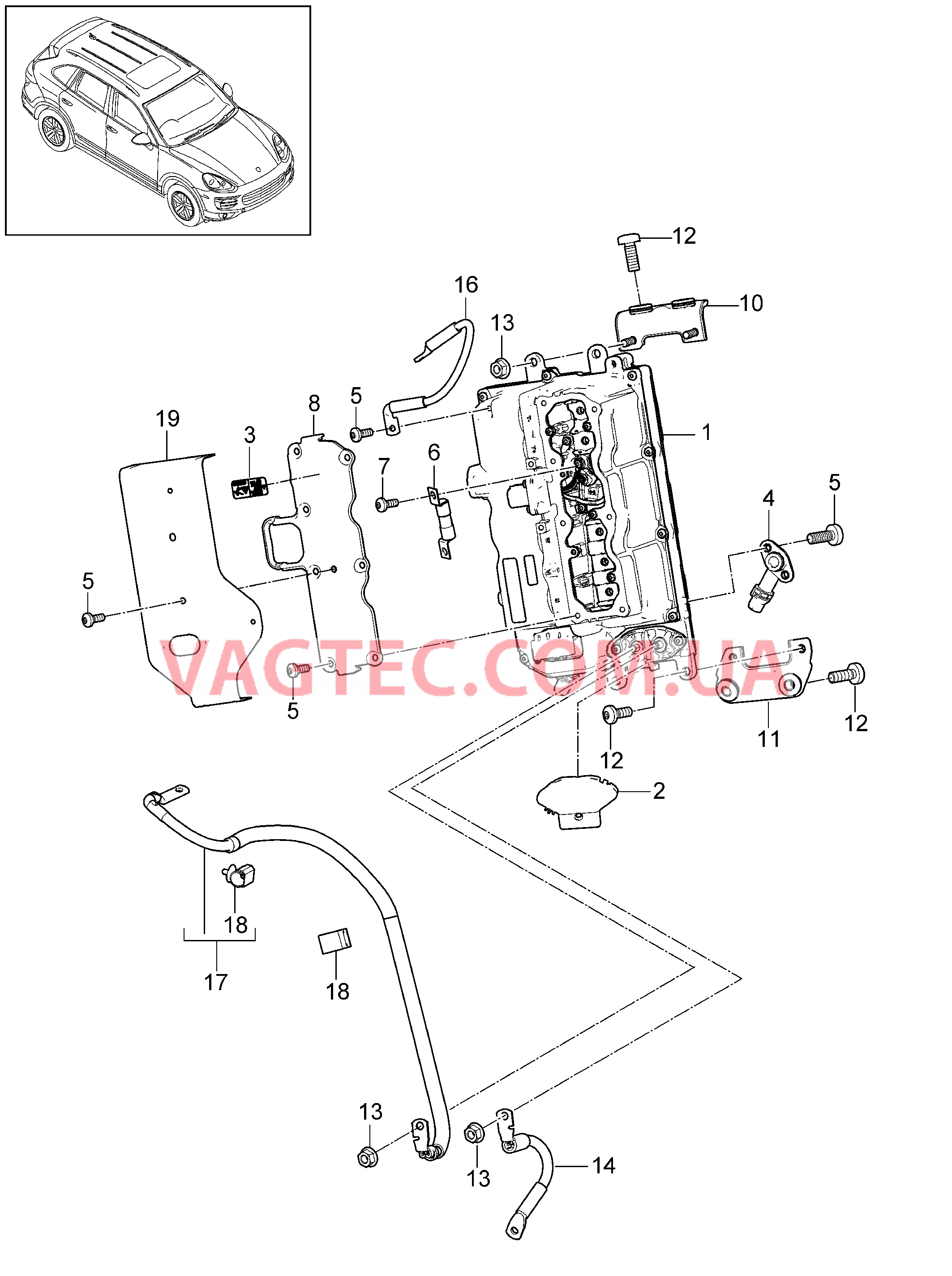 901-022 Силовой электронный блок для PORSCHE Cayenne 2011-2018USA