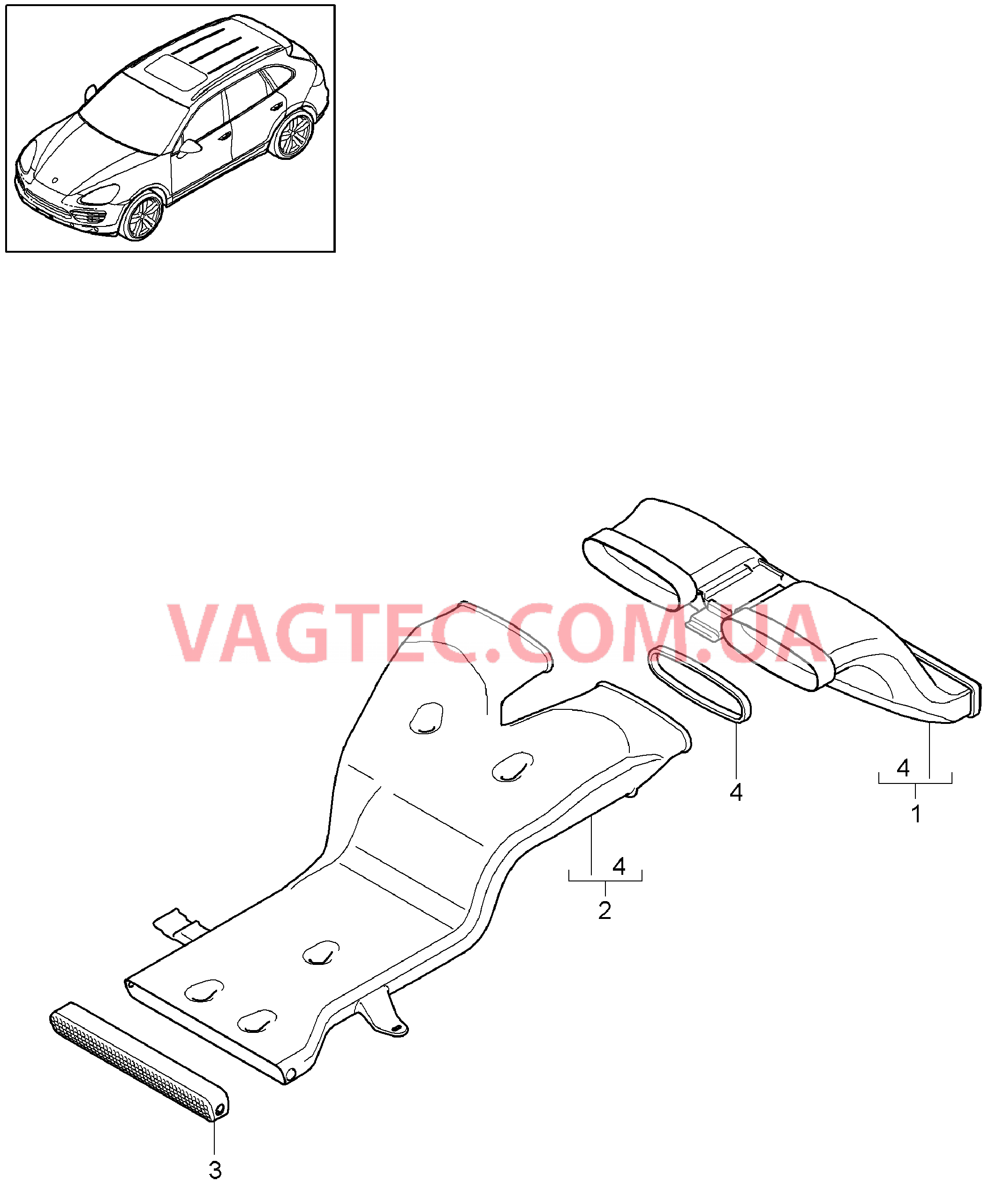 901-050 Гибрид, Воздуховод, Источник питания для PORSCHE Cayenne 2011-2018USA