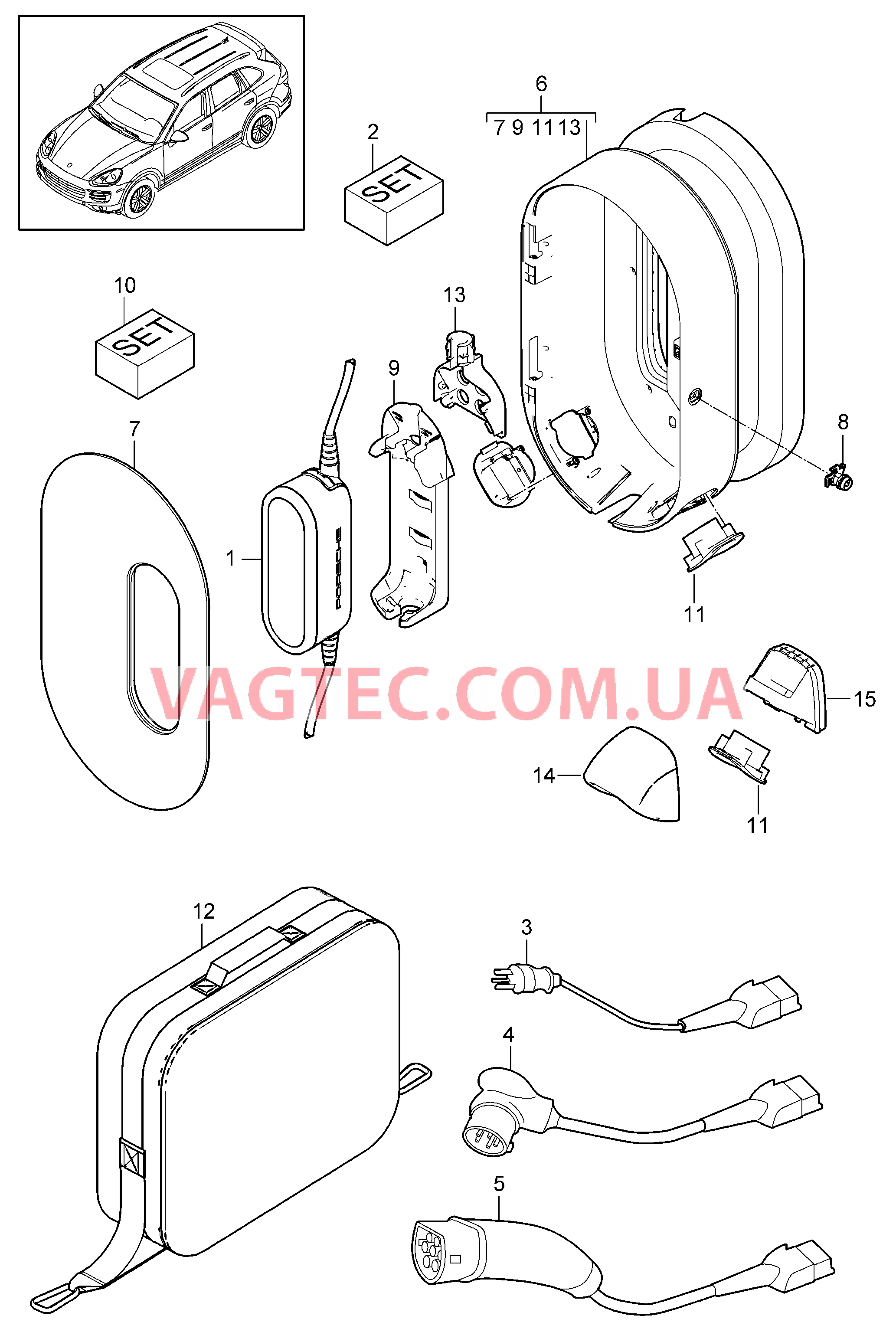 901-055 Электронный модуль, Зарядное устройство, Универсальн., Зарядная док-станция для PORSCHE Cayenne 2011-2018USA