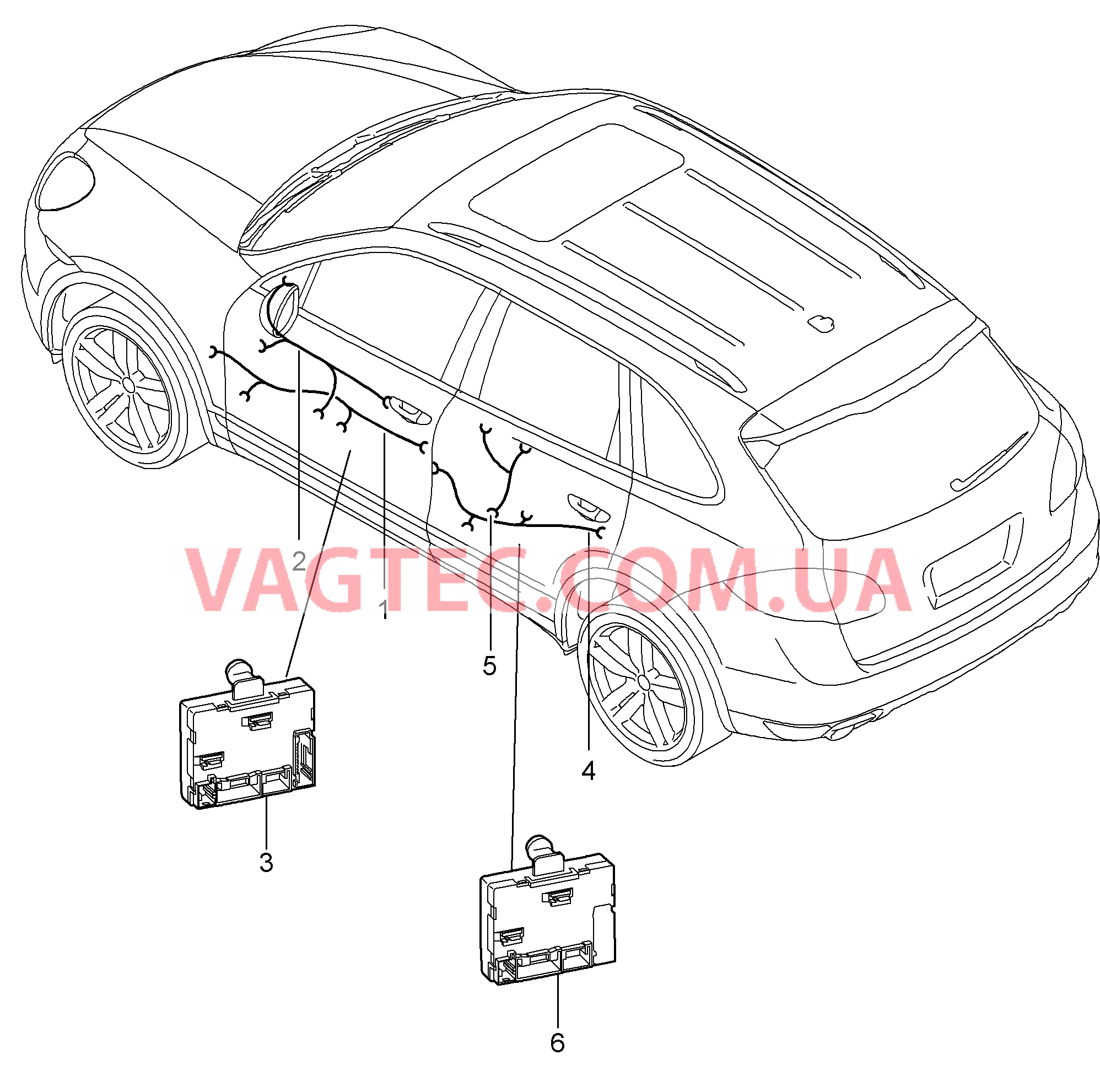 902-015 Жгуты проводов, Блоки управления, Двери для PORSCHE Cayenne 2011-2018USA