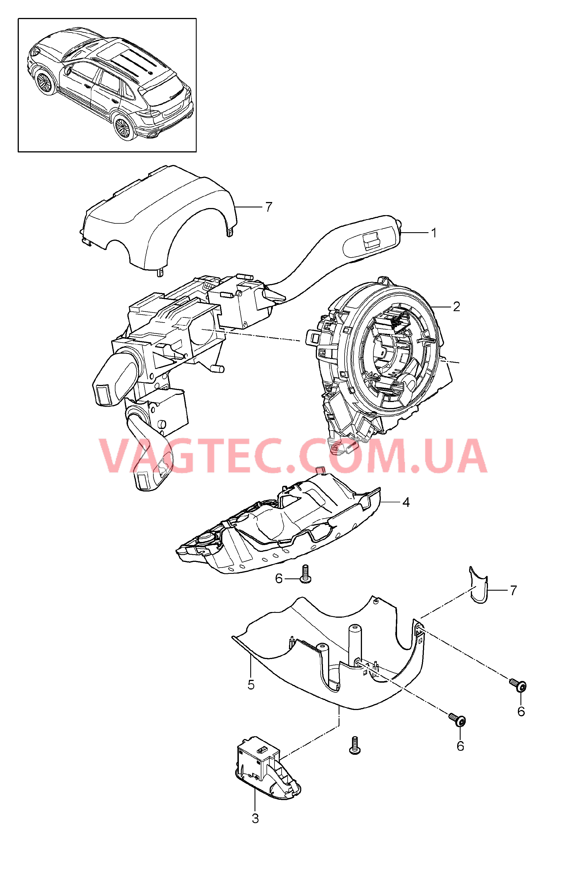 903-011 Подрулевой рычаг для PORSCHE Cayenne 2011-2018