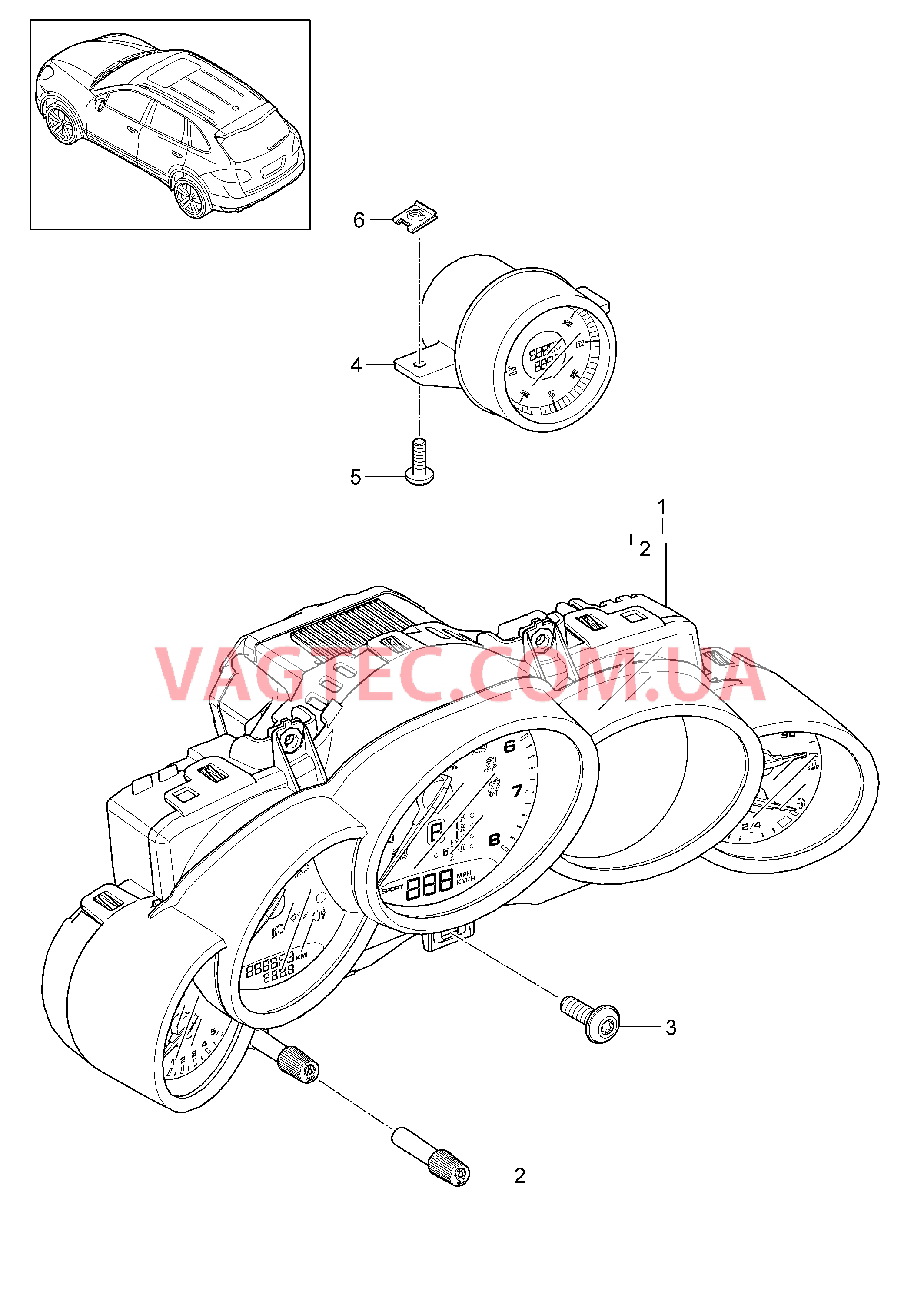 906-003 Инструменты, Циферблат, цветной для PORSCHE Cayenne 2011-2018