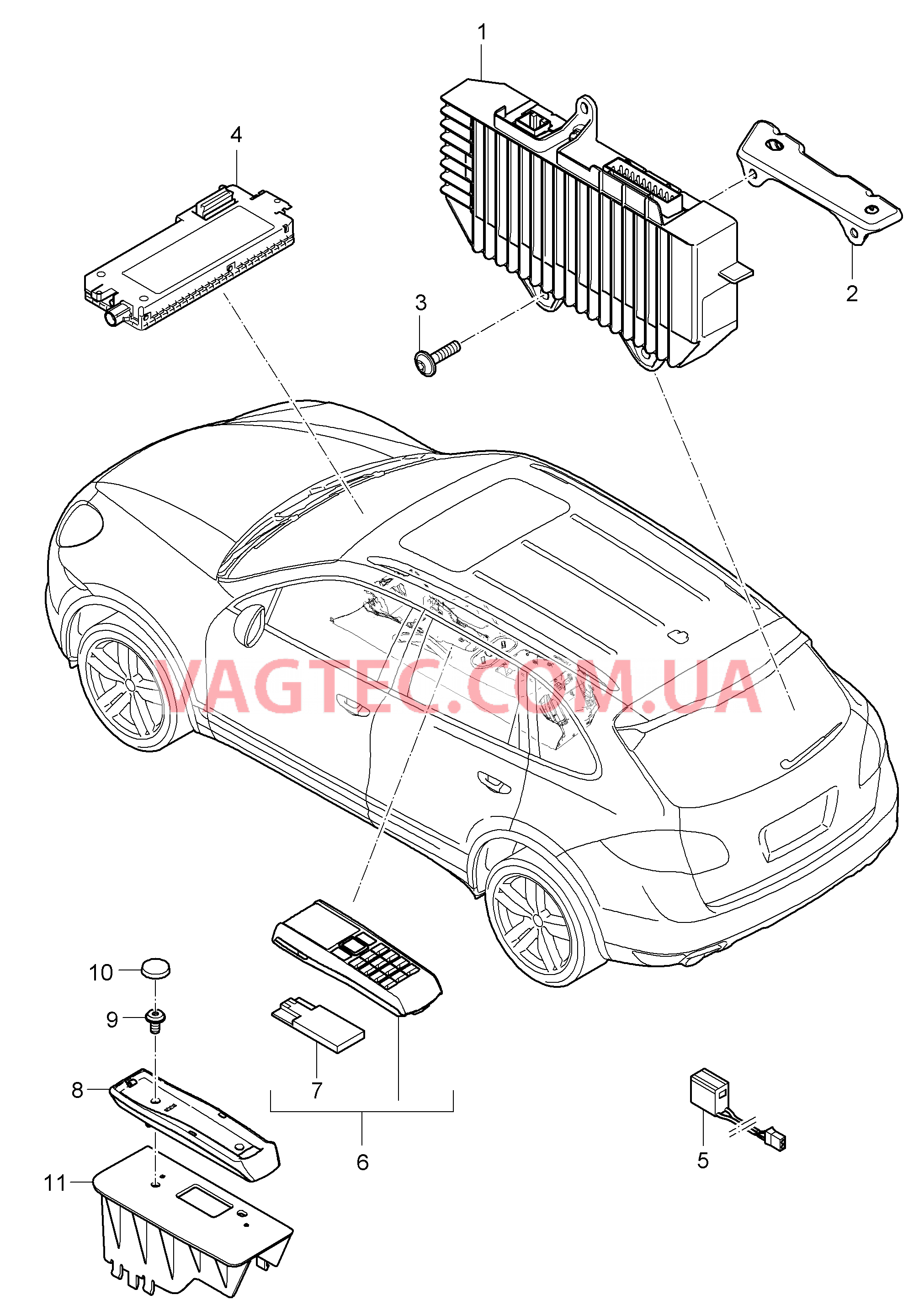 911-010 Усилитель, Телефон для PORSCHE Cayenne 2011-2018