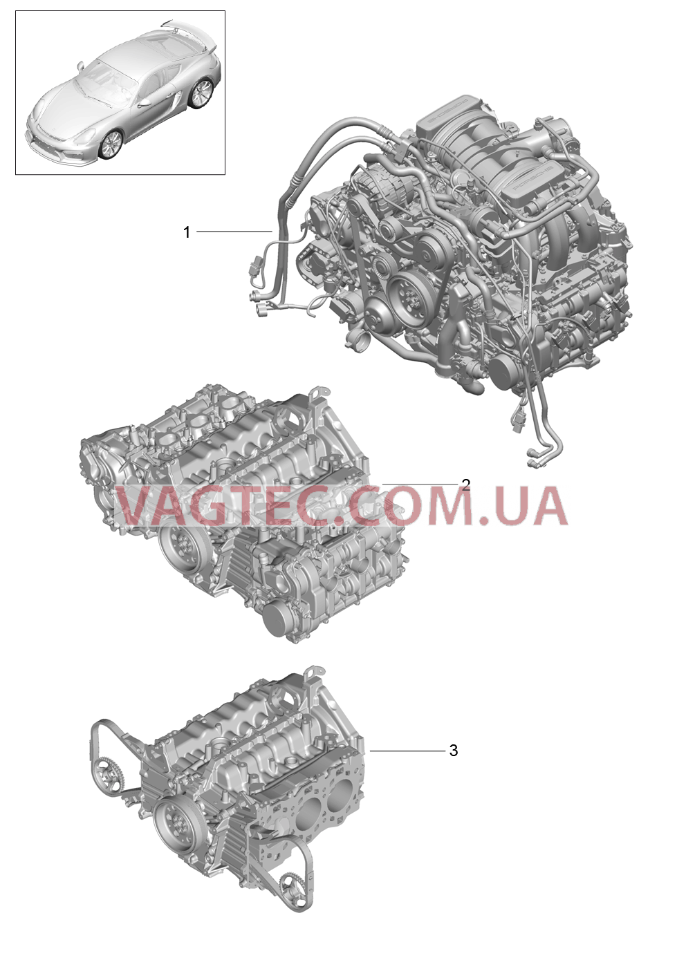 101-000 Запасной двигатель, без, Маховик, Мкпп, с, Компрессор, Кондиционер для PORSCHE CaymanGT4 2016-USA