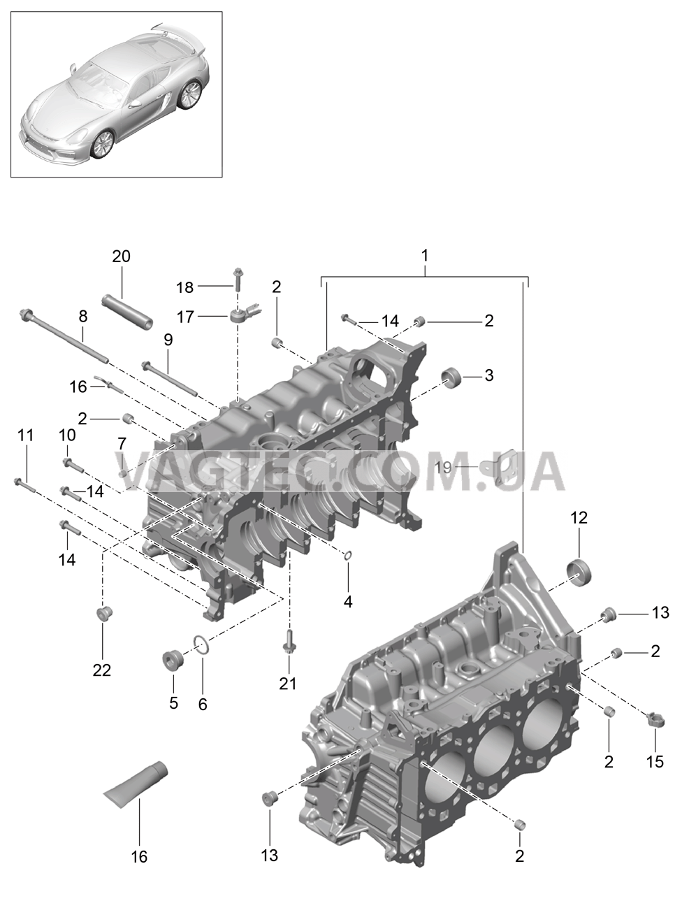 101-005 Кривошипный механизм для PORSCHE CaymanGT4 2016-USA