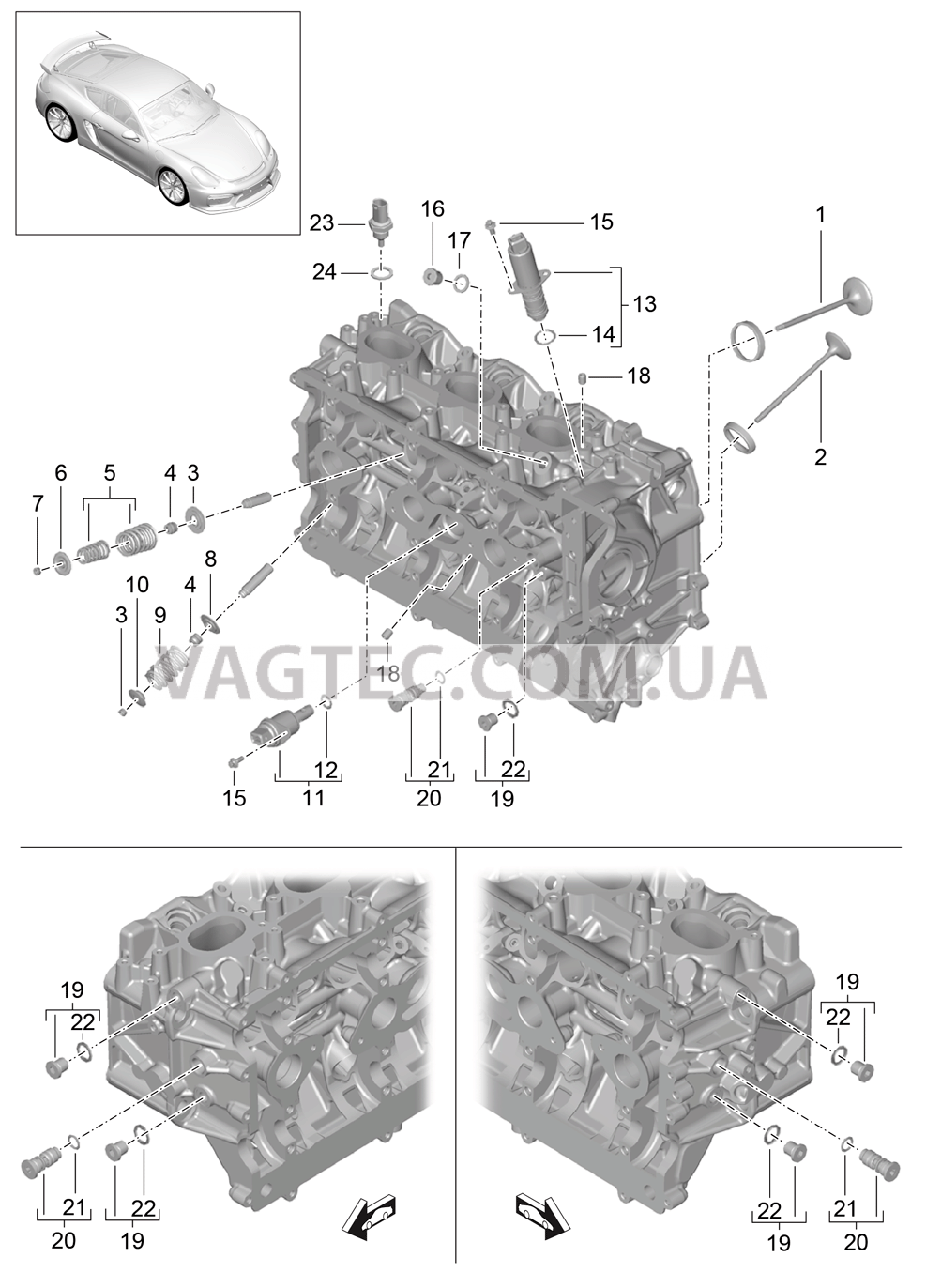 103-005 Гбц, Детали, Клапаны для PORSCHE CaymanGT4 2016-USA