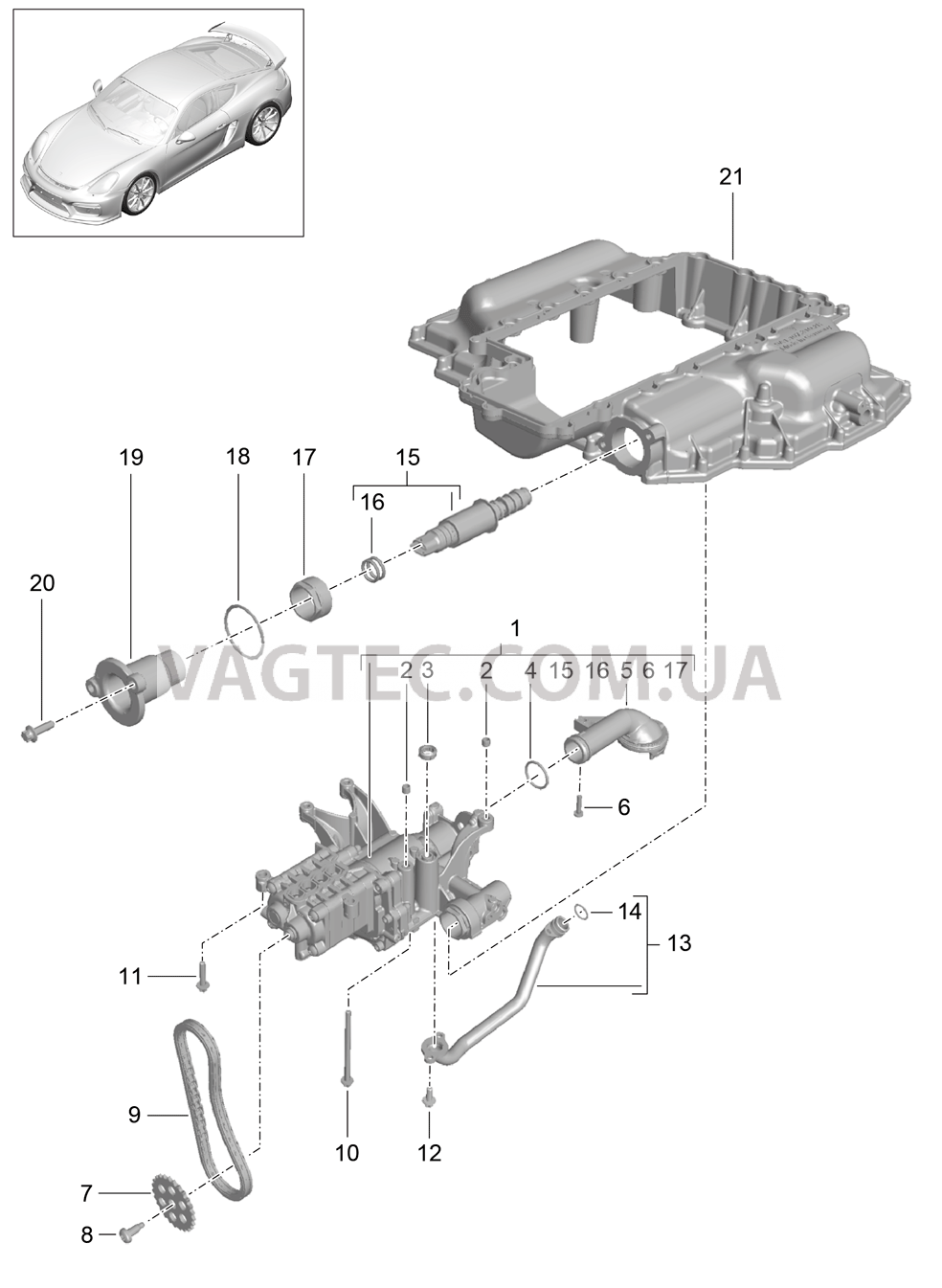 104-000 Масляный насос для PORSCHE CaymanGT4 2016-USA