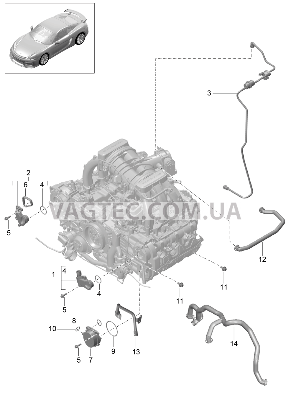 104-010 Кривошипный механизм, Система вентиляции, Вентиляция топливн.бака, Вакуумный насос для PORSCHE CaymanGT4 2016
