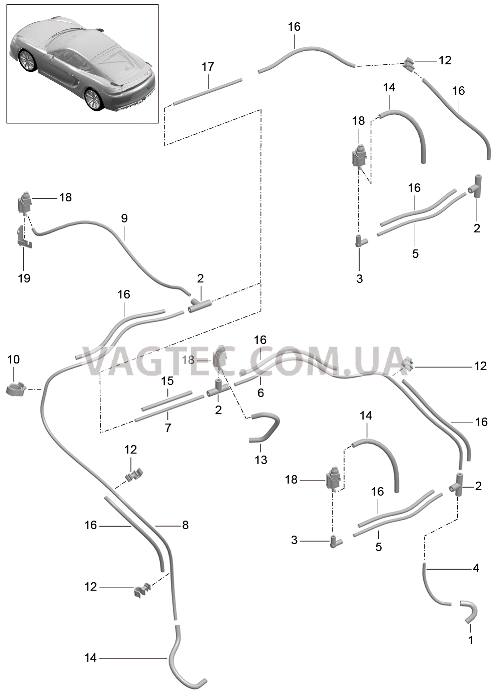 107-015 Вакуумная система, Двигатель для PORSCHE CaymanGT4 2016