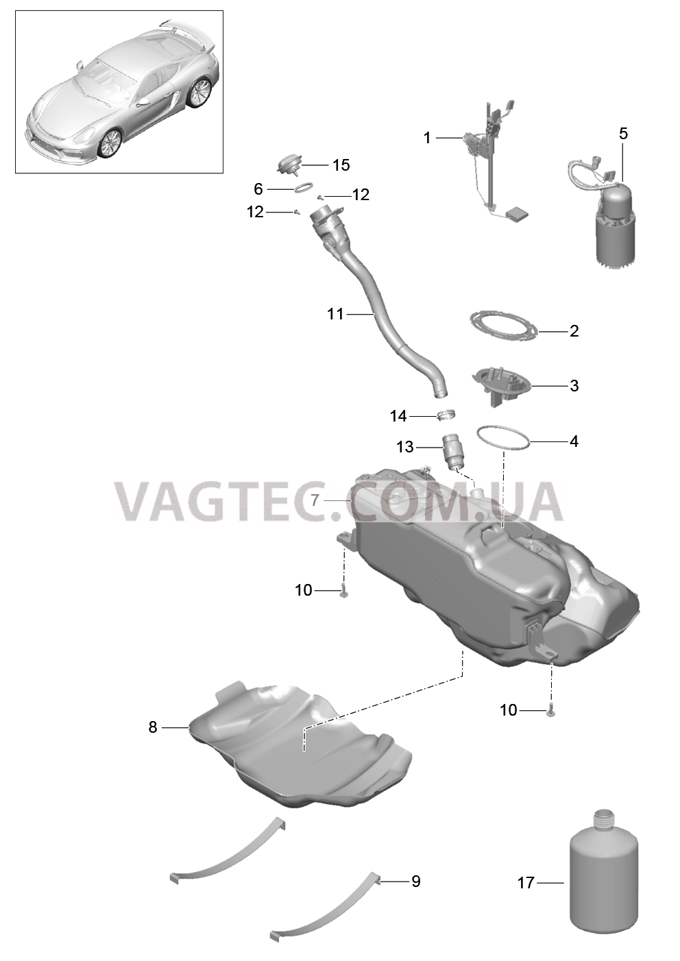 201-000 Топливный резервуар для PORSCHE CaymanGT4 2016