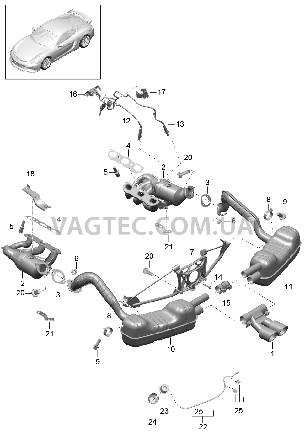 202-000 Выпускная система, Спорт
						
						IXLF для PORSCHE CaymanGT4 2016-USA