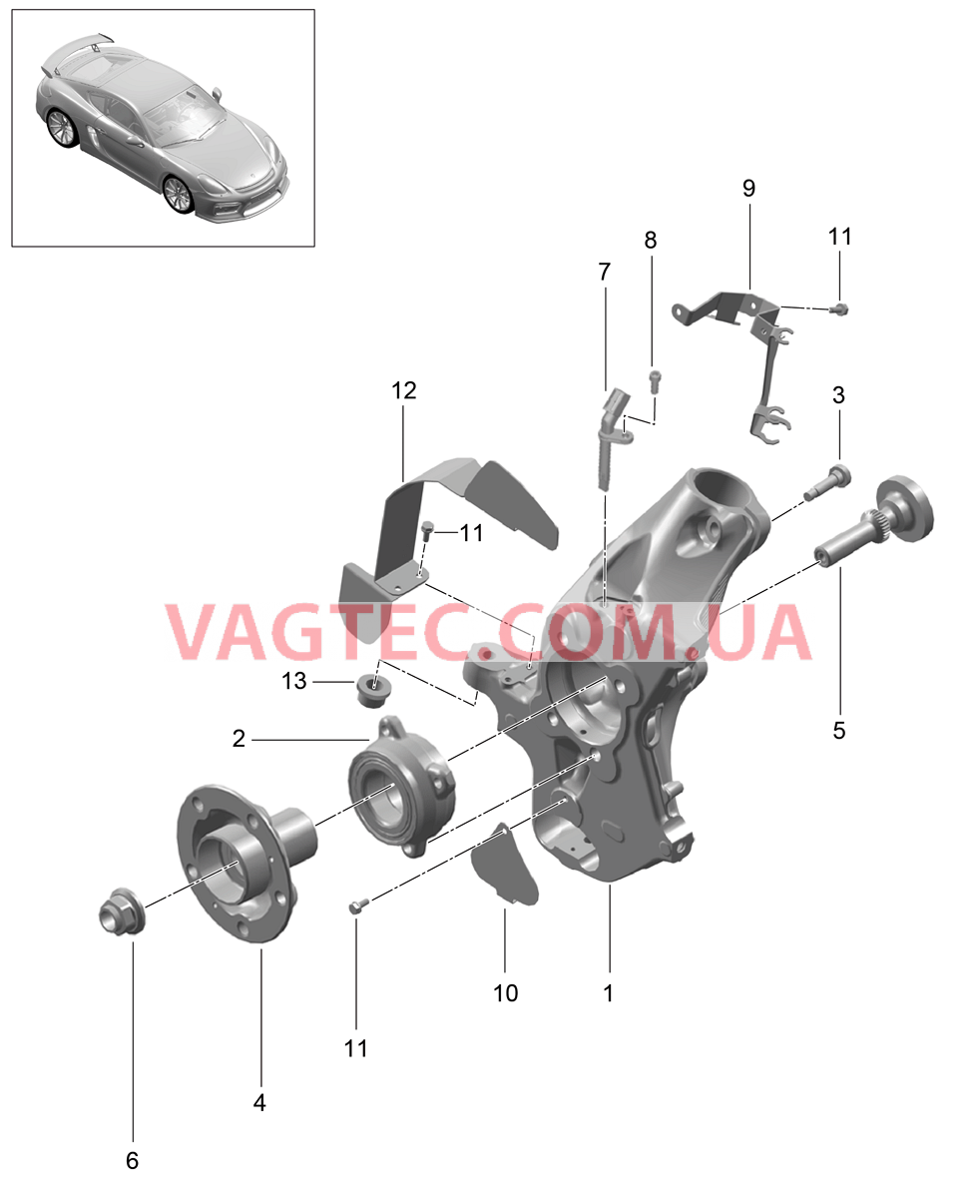 401-005 Корпус подшипника ступицы, Ступица для PORSCHE CaymanGT4 2016-USA