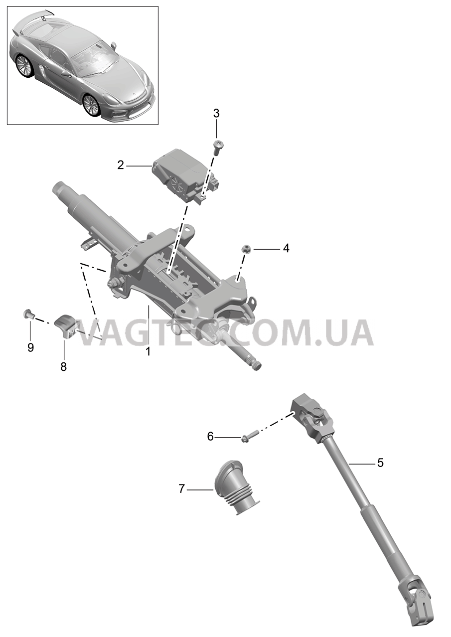 403-006 Рулевая колонка, Рулевой вал для PORSCHE CaymanGT4 2016