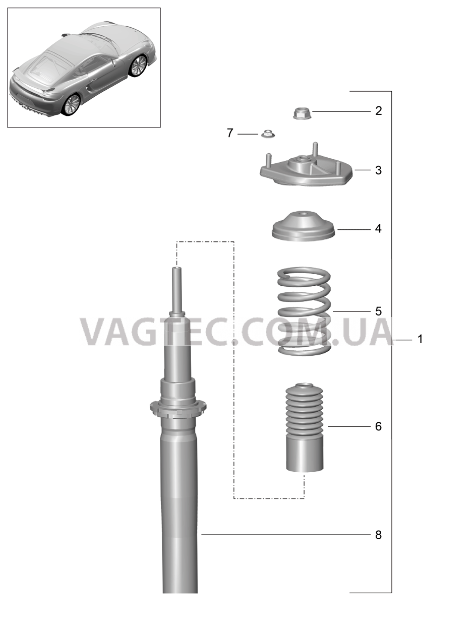 502-000 Амортизатор, Витая пружина для PORSCHE CaymanGT4 2016