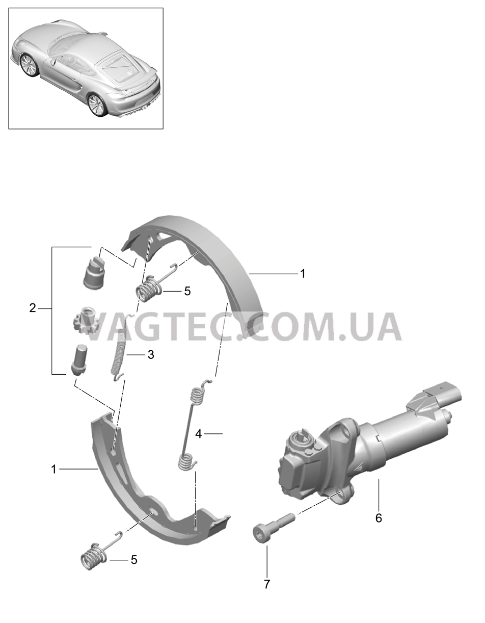 603-005 Стояночный тормоз для PORSCHE CaymanGT4 2016-USA