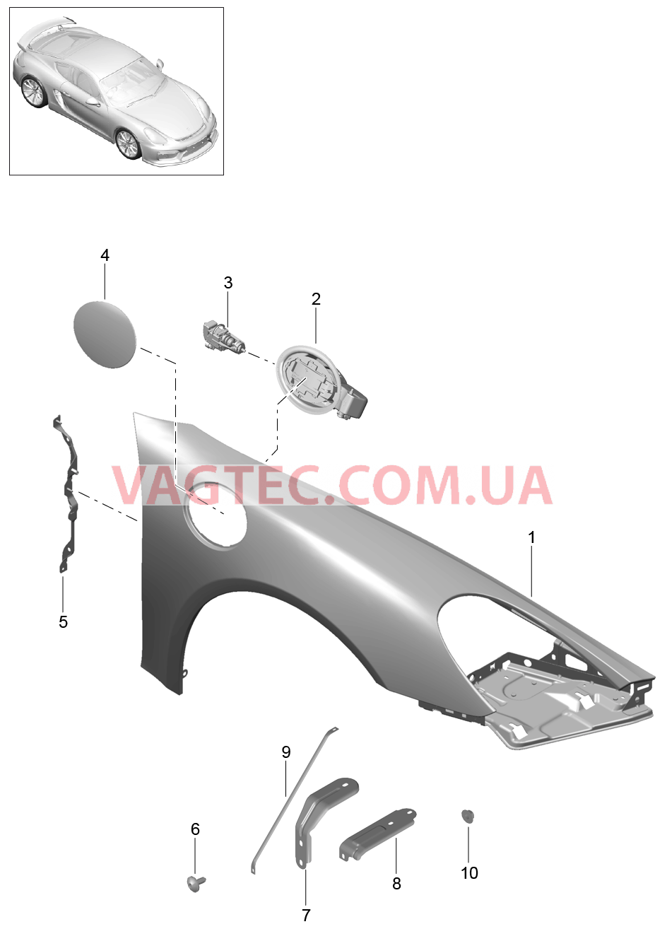 801-040 Крыло для PORSCHE CaymanGT4 2016-USA