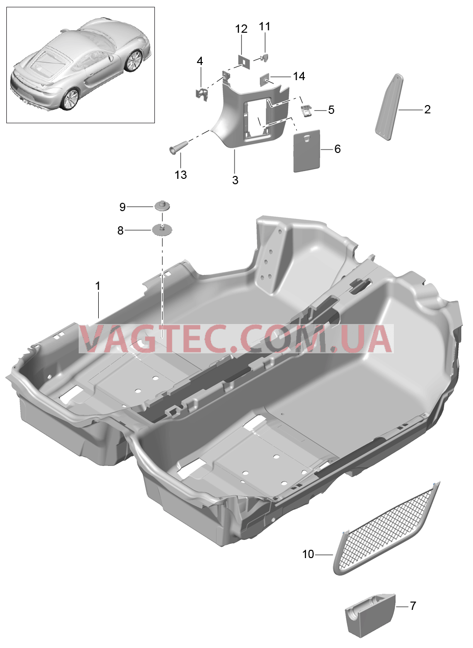 807-010 Накладка на днище для PORSCHE CaymanGT4 2016